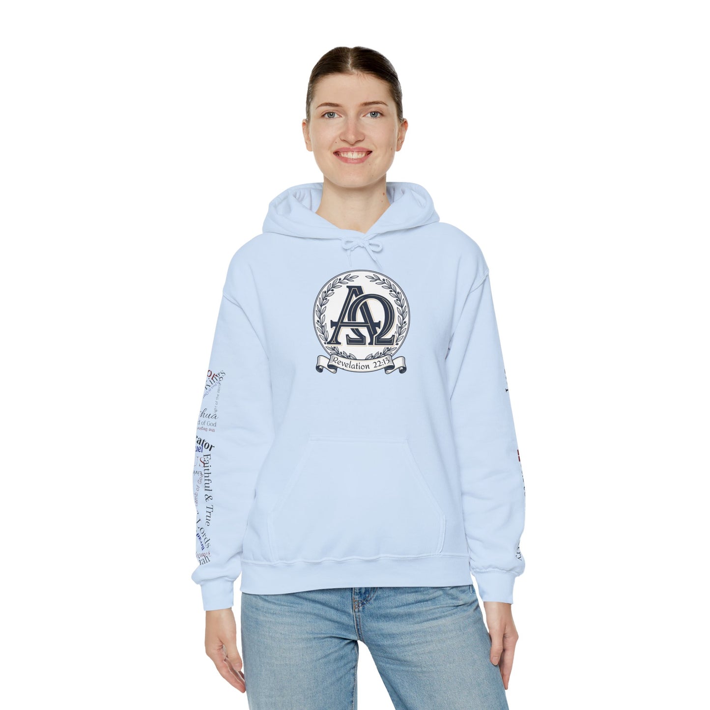 Alpha Omega Hoodie — "I Am the First & the Last" Names of Jesus