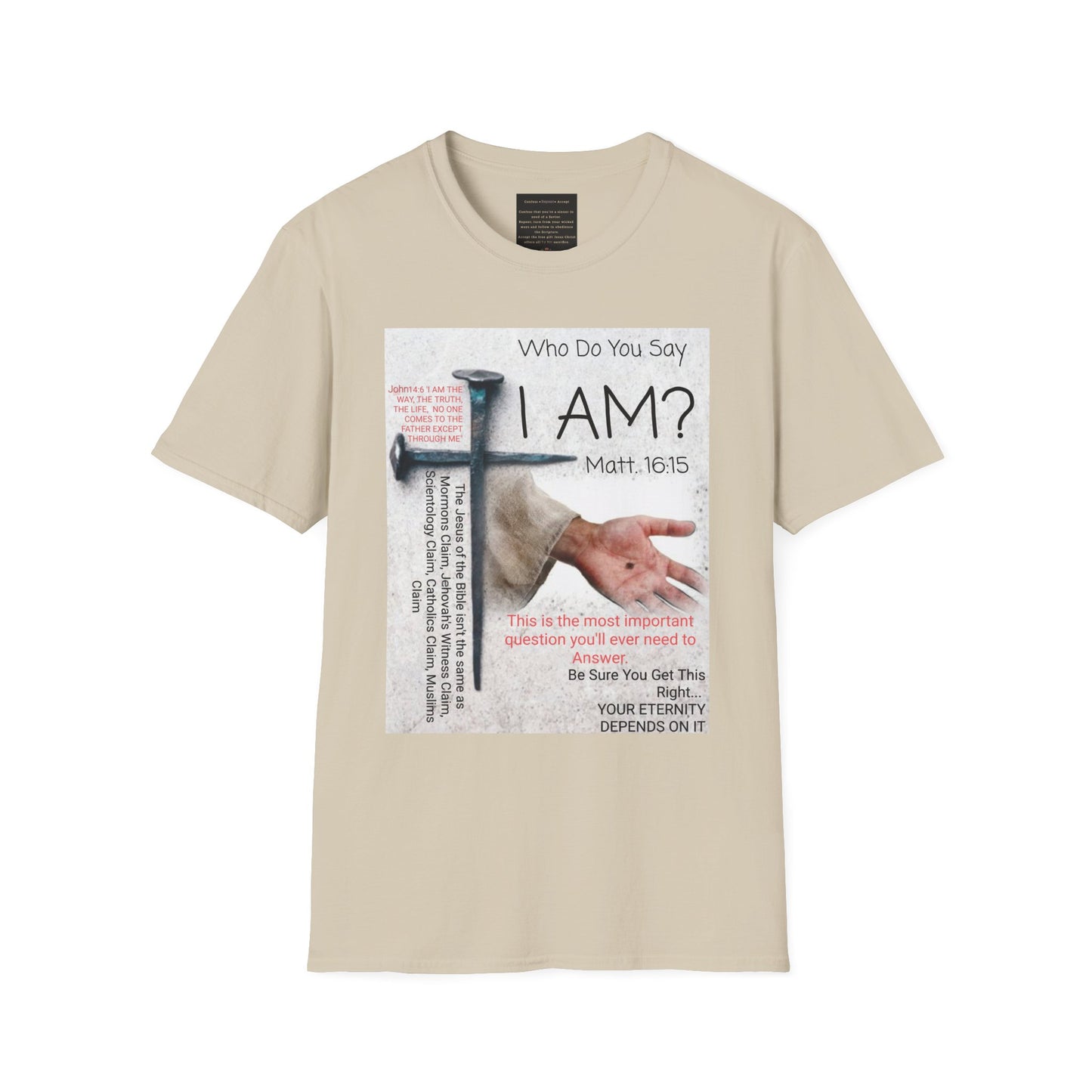 'Who Do You Say I Am' Unisex Softstyle Christian T-Shirt