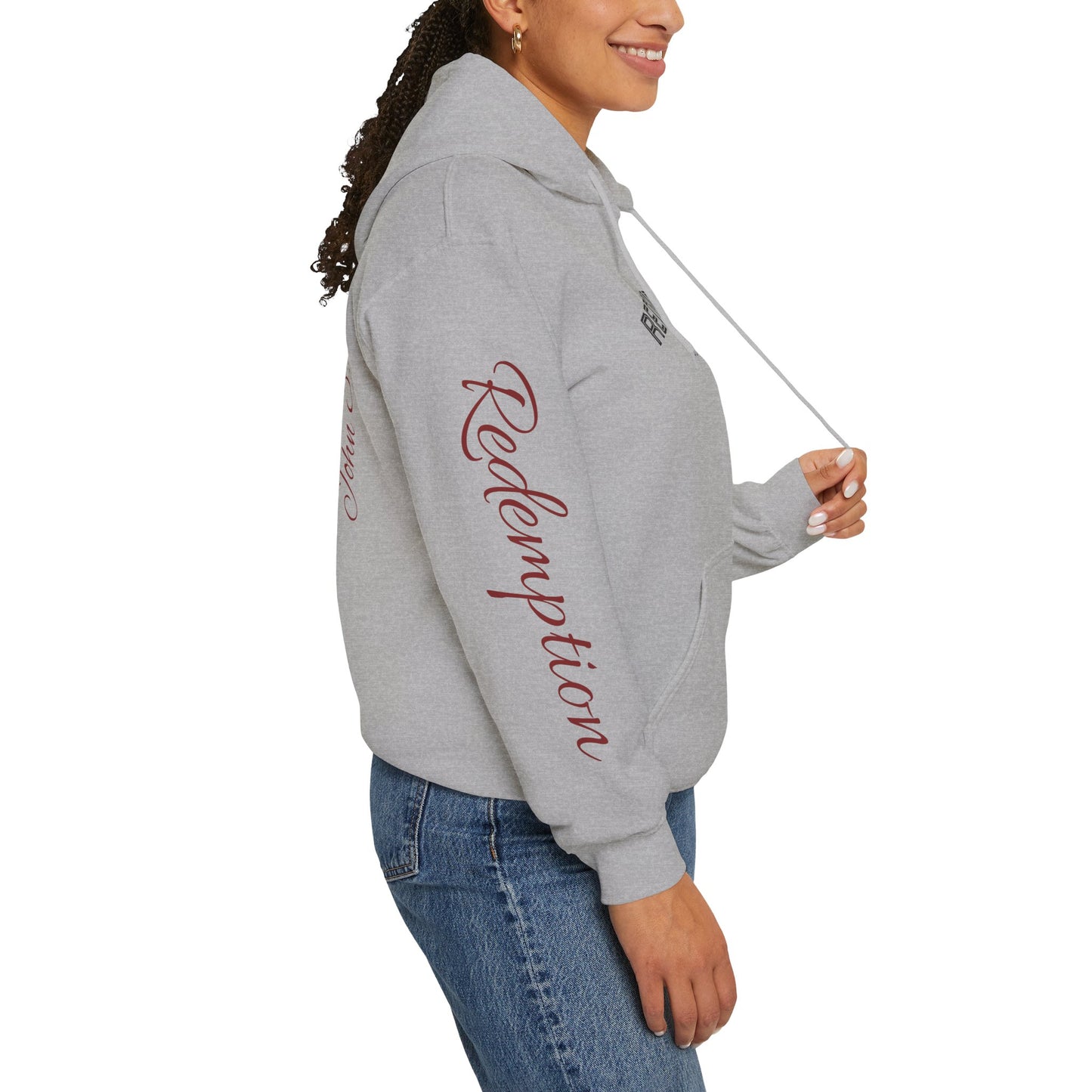 Redemption John 3:16 Hoodie — RHM Pullover with Scripture Back Print