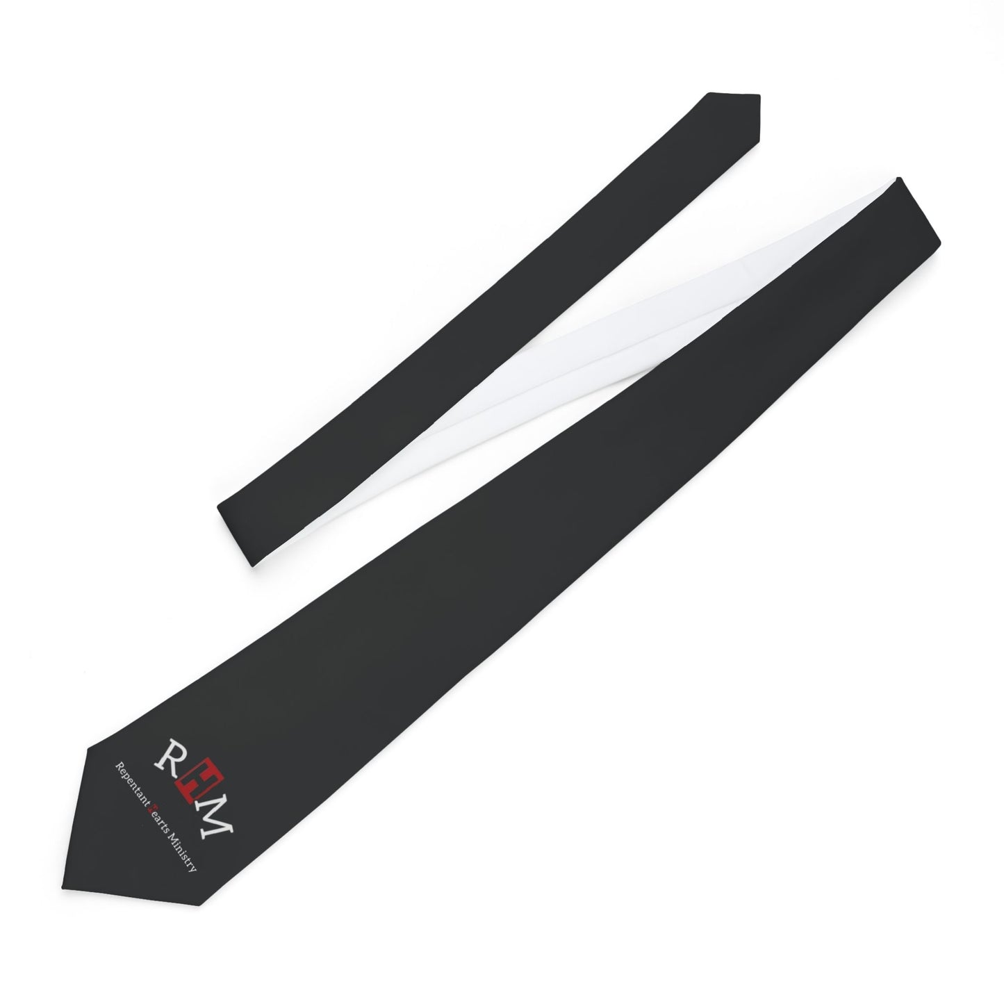 Necktie Classic Black with Classy RHM Logo — Professional Dress Tie