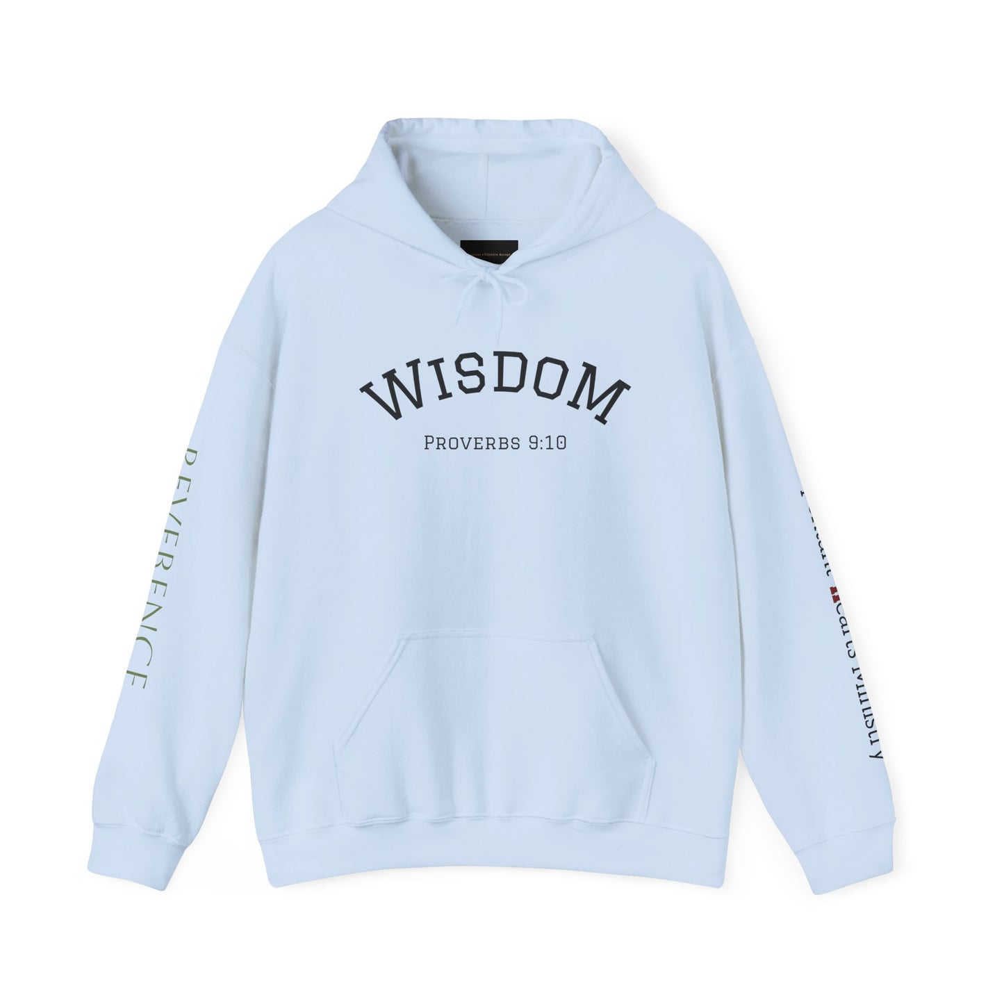 "Wisdom" Fear the Lord Proverbs 9:10 Hoodie — Scripture "Reverence"