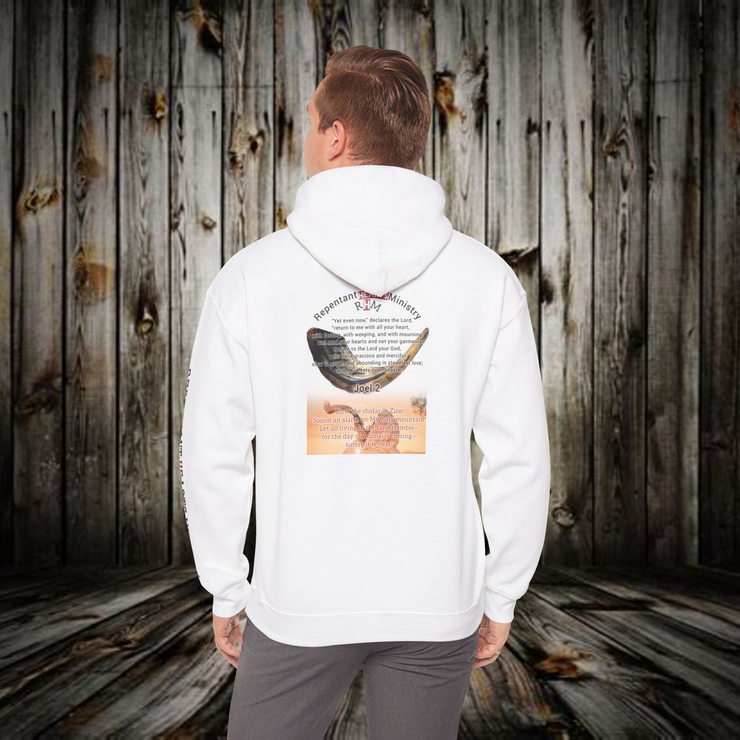 Biblical- Repentant Hearts Ministry Hoodie — Christian Hoodie with Scripture & Shofar Design
