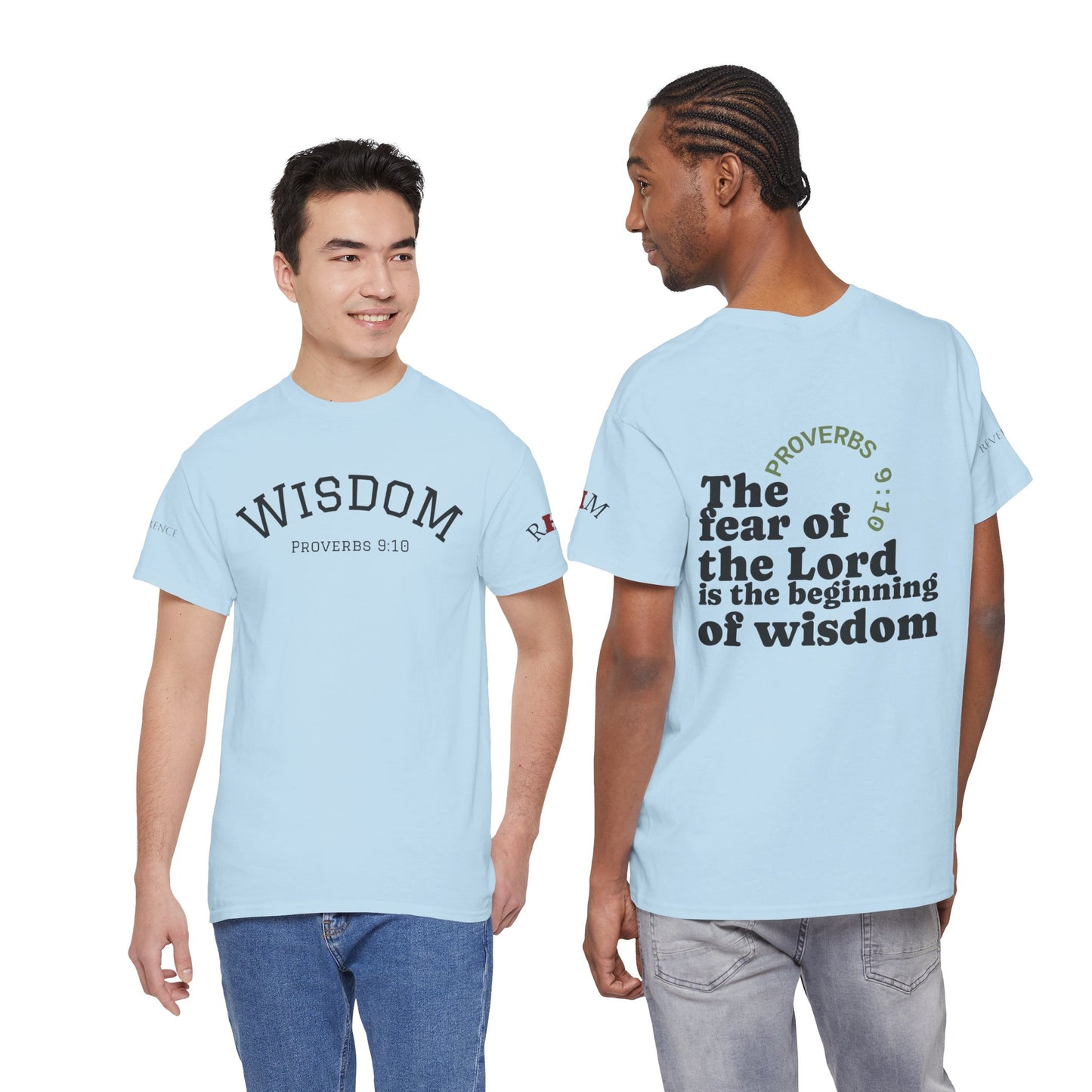 "Wisdom" Proverbs 9:10 T-shirt — "The fear of the Lord is the beginning of wisdom" Christian Scripture