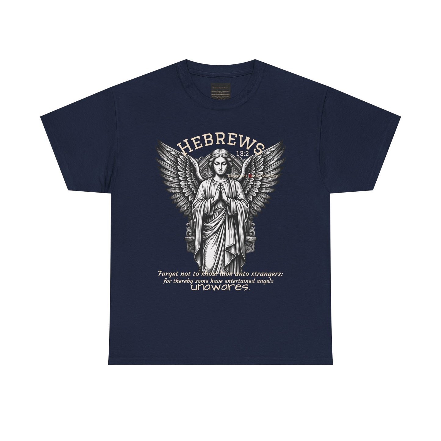 Hebrews 13:2 Angel Graphic Tee — Christian Faith Bible Verse Shirt