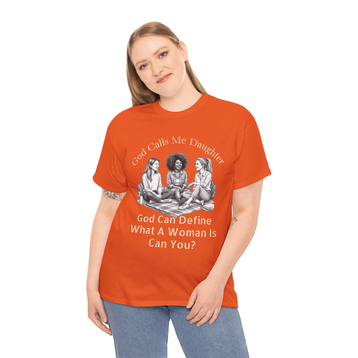 God Calls Me Daughter T-Shirt — "God Can Define What A Woman Is, Can You?" Biblical anti-woke Christian Tee