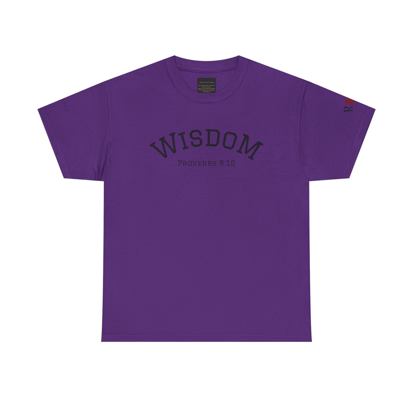 "Wisdom" Proverbs 9:10 T-shirt — "The fear of the Lord is the beginning of wisdom" Christian Scripture