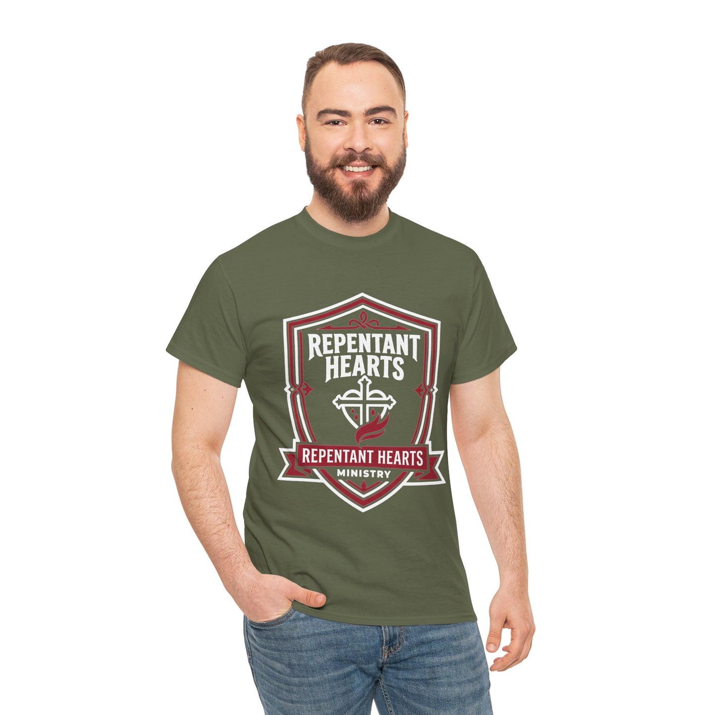 Rev 2:5 T-Shirt- Repentant Hearts Ministry Tee — RHM Logo & Menorah Back Print