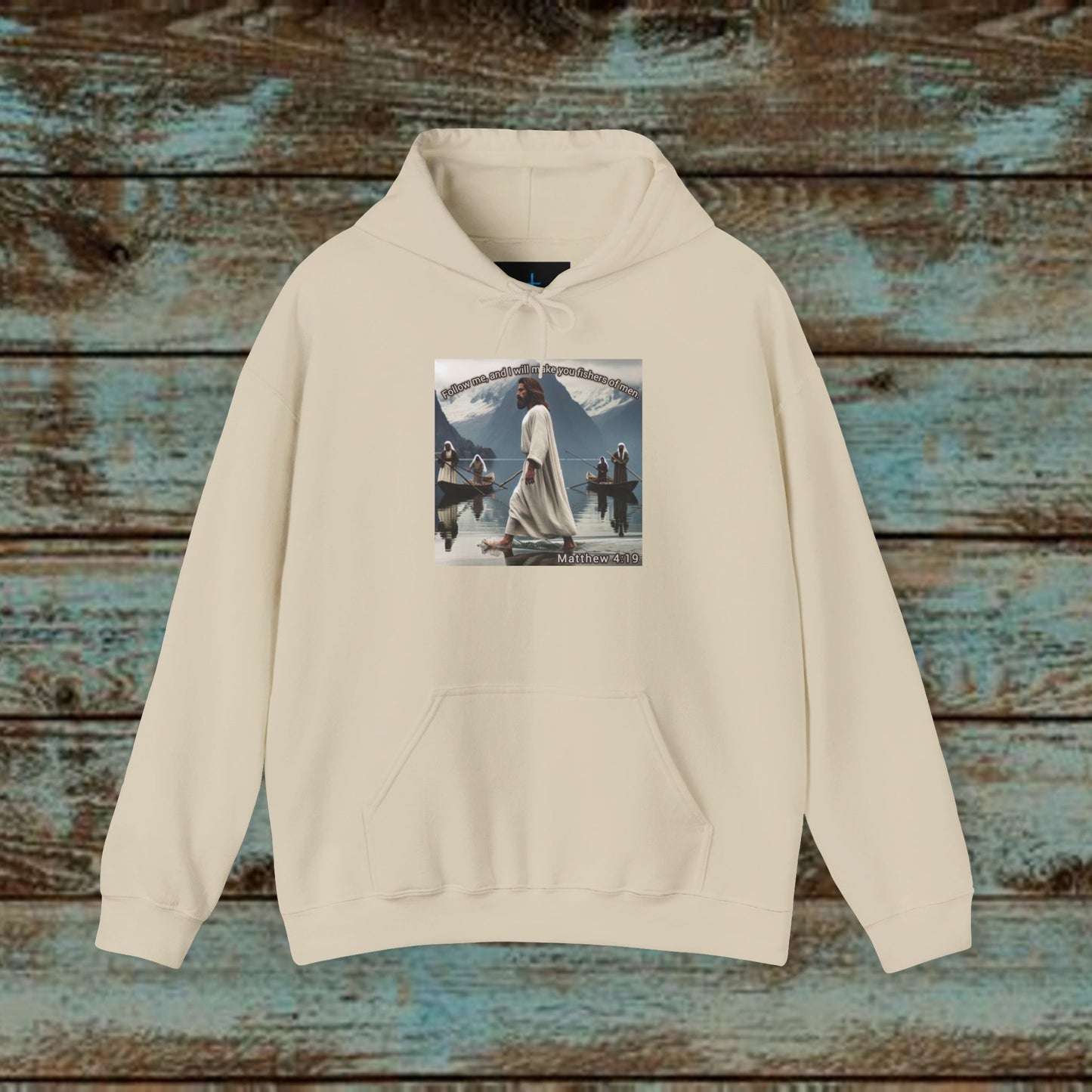 Matt 4:19 - Jesus Image- Unisex Heavy Blend™ Hooded Sweatshirt - Scriptural Mountain Design