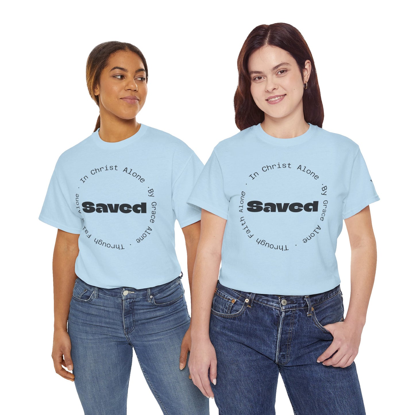 "Saved" Ephesians 2:8 T‑Shirt — Scripture back
