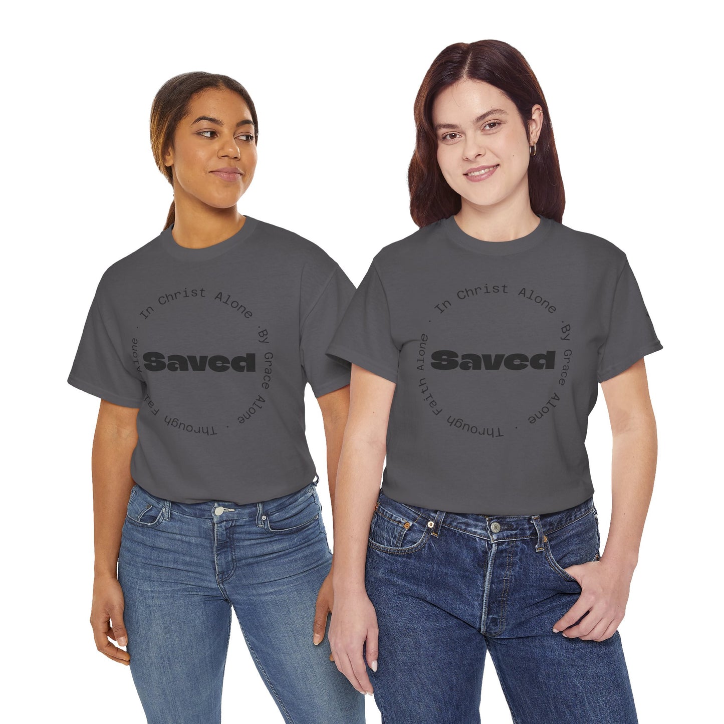 "Saved" Ephesians 2:8 T‑Shirt — Scripture back