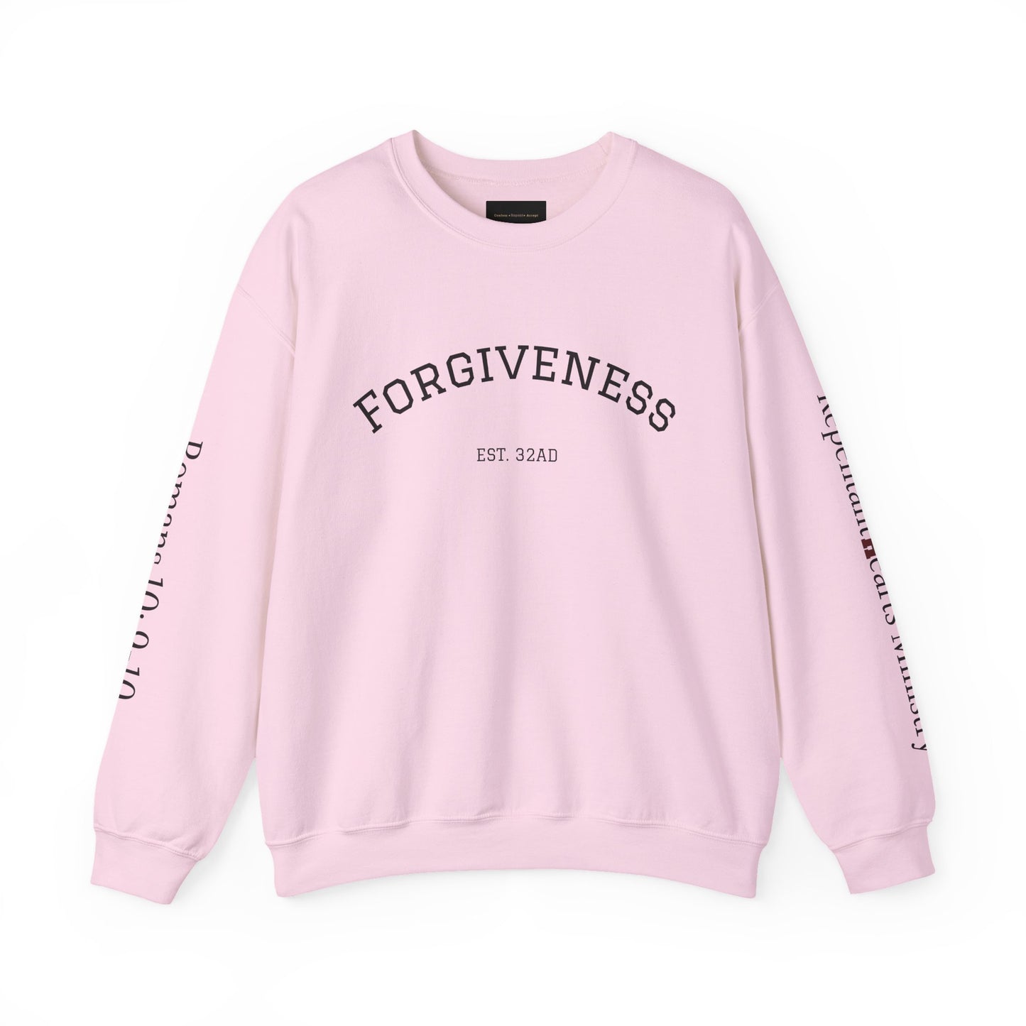 Forgiveness Crewneck Sweatshirt (Romans 10:9) — Christian Faith Verse Pullover