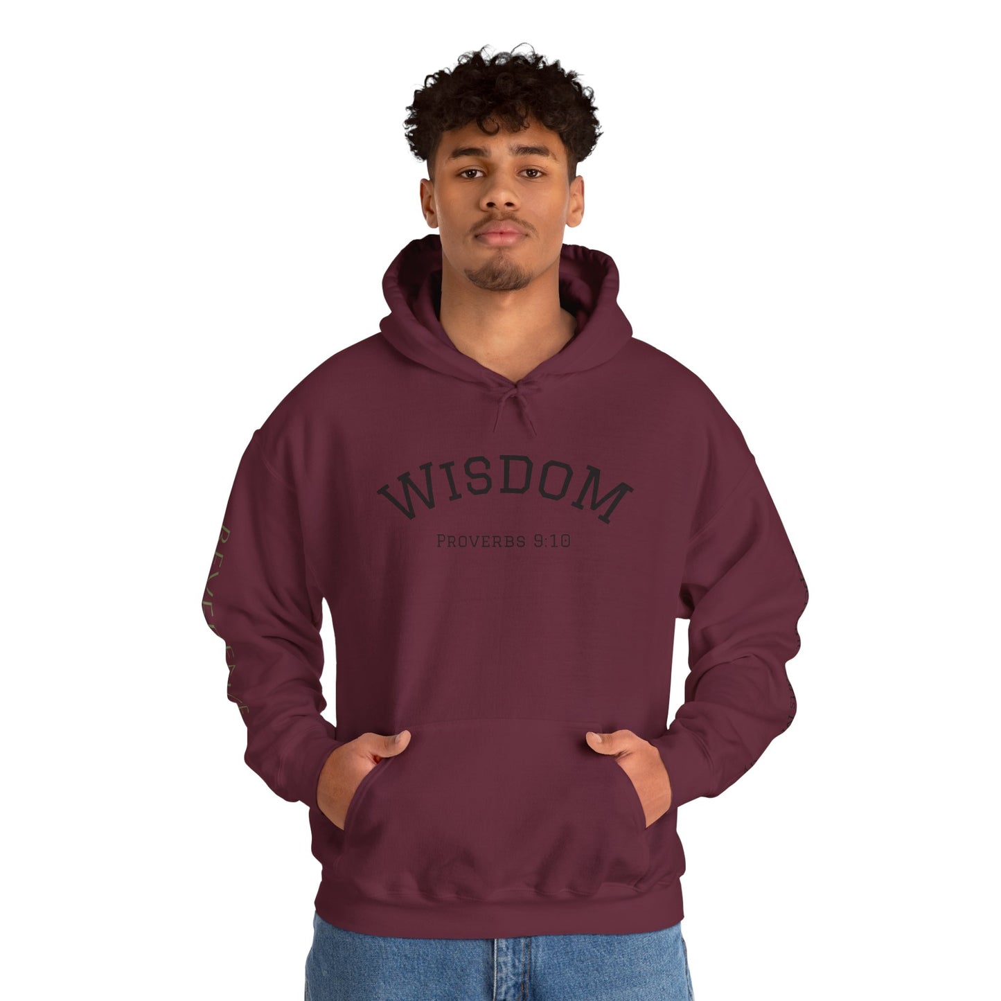 "Wisdom" Fear the Lord Proverbs 9:10 Hoodie — Scripture "Reverence"