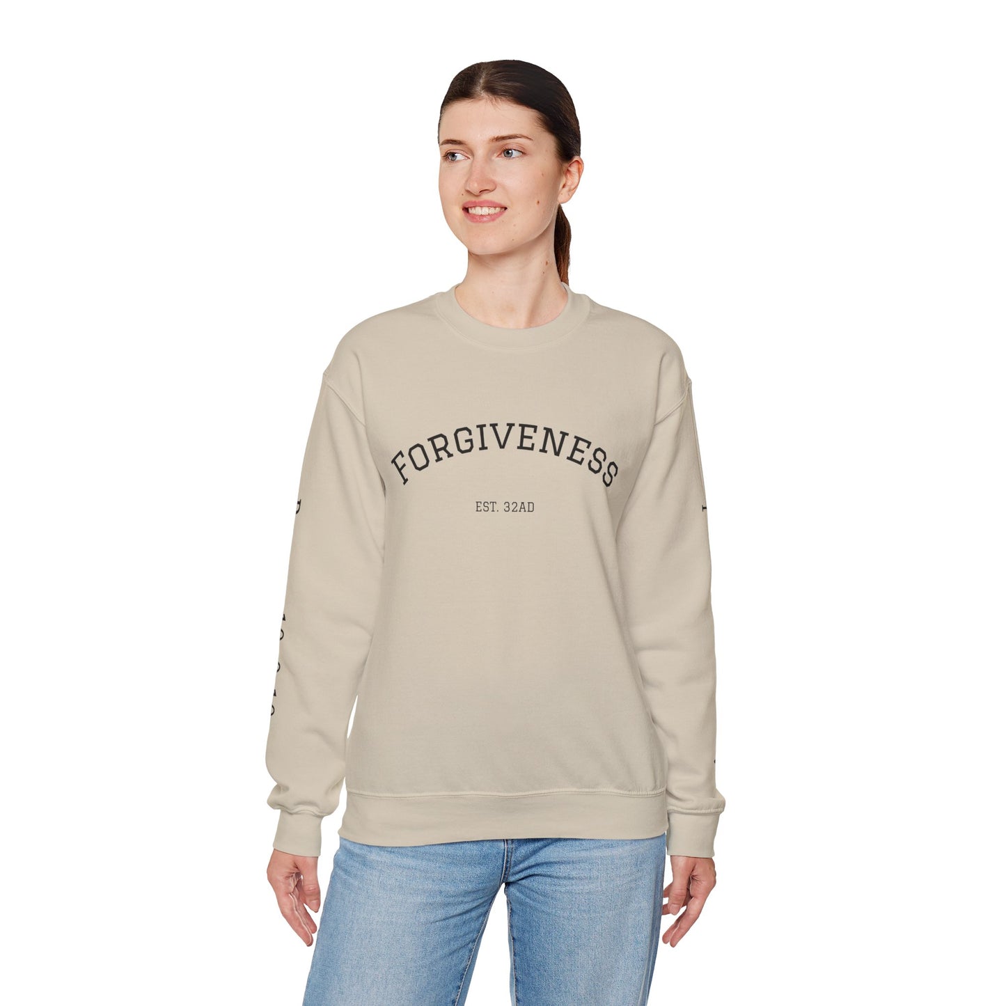 Forgiveness Crewneck Sweatshirt (Romans 10:9) — Christian Faith Verse Pullover