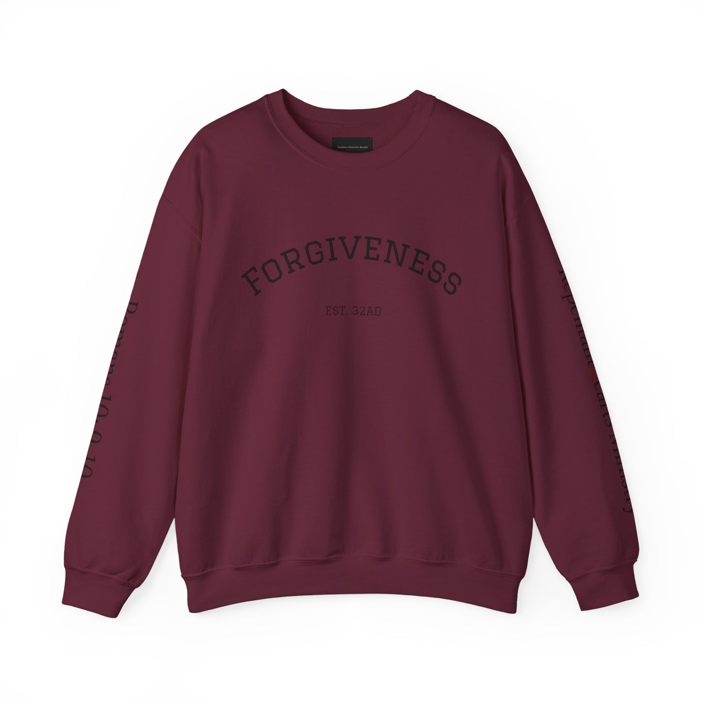 Forgiveness Crewneck Sweatshirt (Romans 10:9) — Christian Faith Verse Pullover