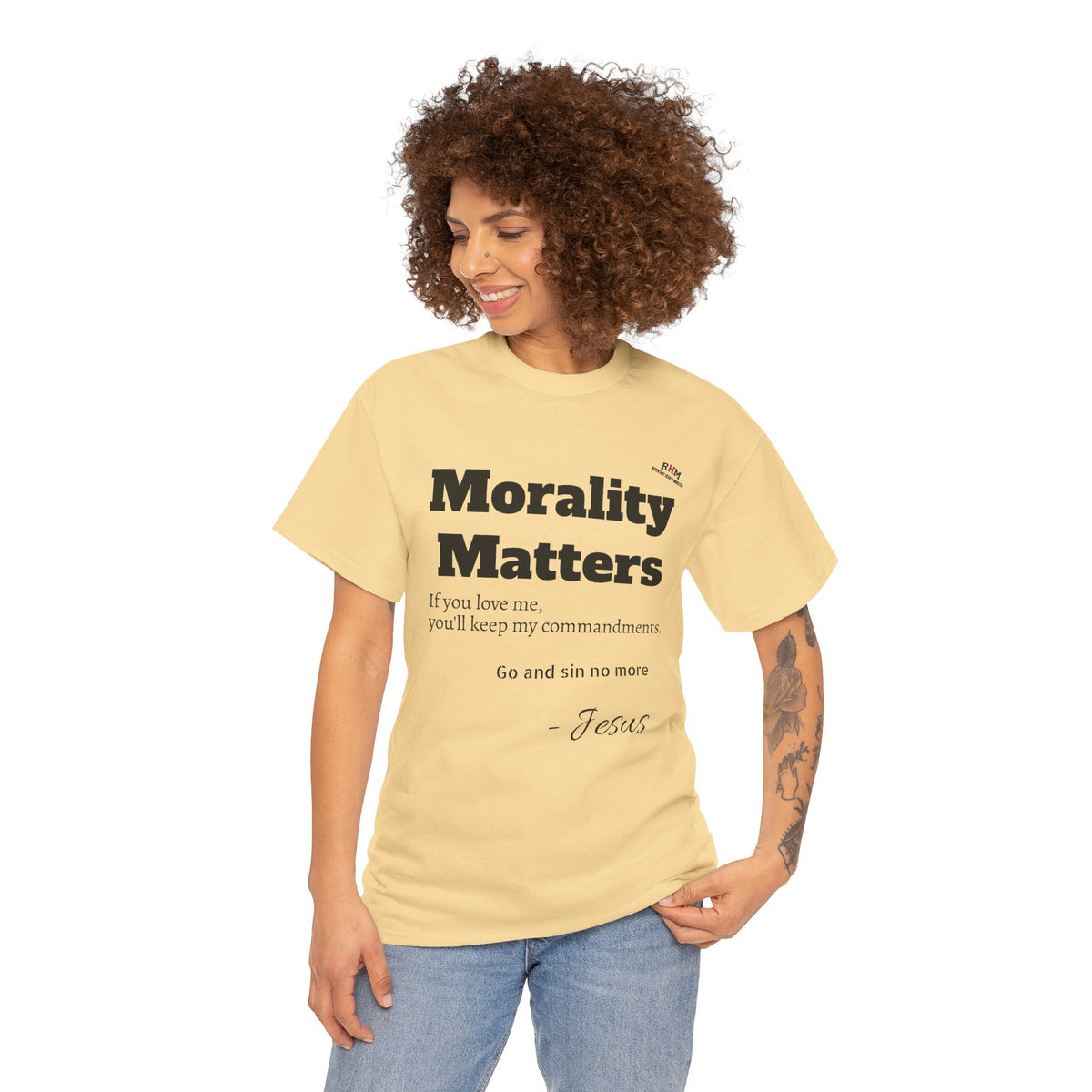 Morality Matters- Bible Scripture and John Adam's quote Unisex Heavy Cotton Tee