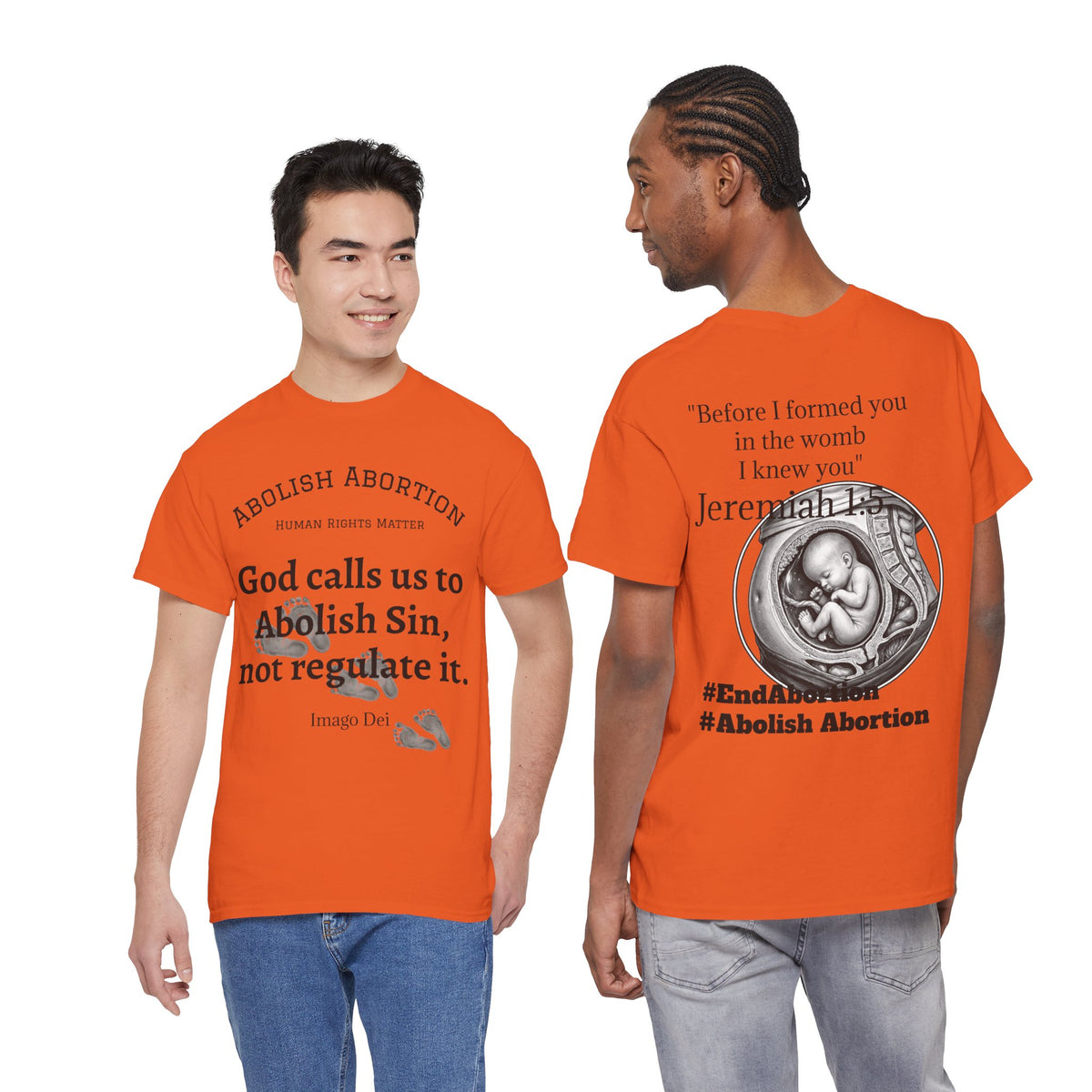 Abolish Abortion II T-Shirt — Jeremiah 1:5 Christian Message