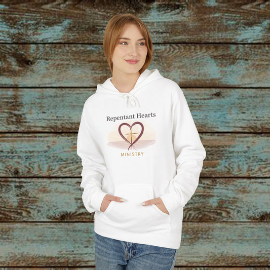 Women's Repentant Hearts Ministry Hoodie — Faith-Based Christian Heart & Cross Pullover
