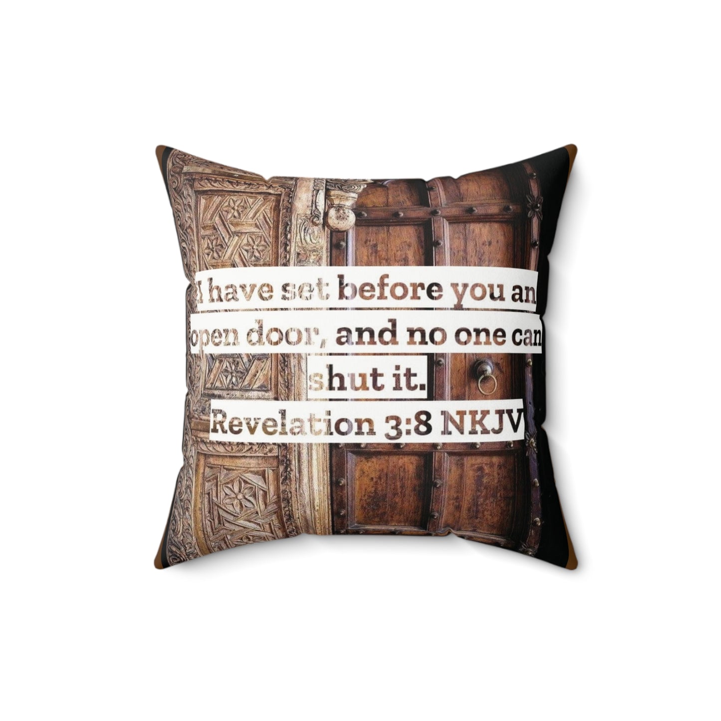 Open Door Pillow - 3:8 Revelation Scripture Decor- Square Design
