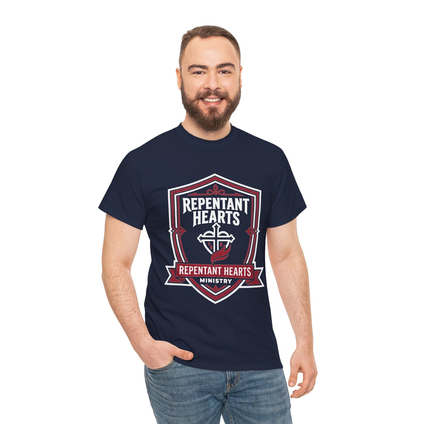 Rev 2:5 T-Shirt- Repentant Hearts Ministry Tee — RHM Logo & Menorah Back Print
