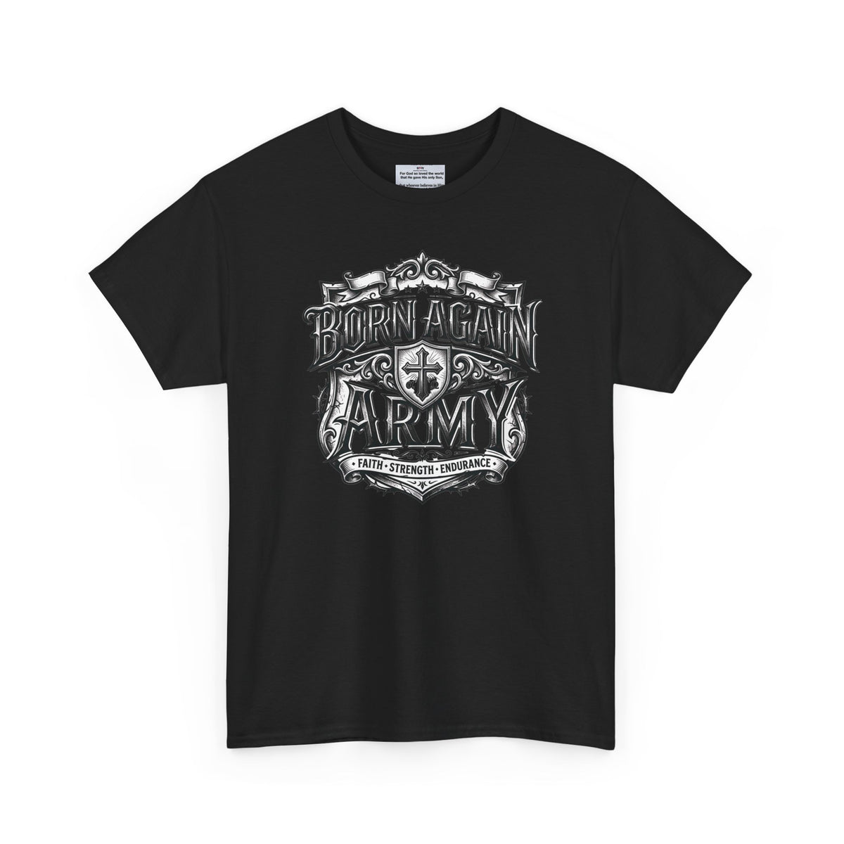 Born Again Army T-Shirt — Christian Faith Graphic Tee (1 Peter 1:23)