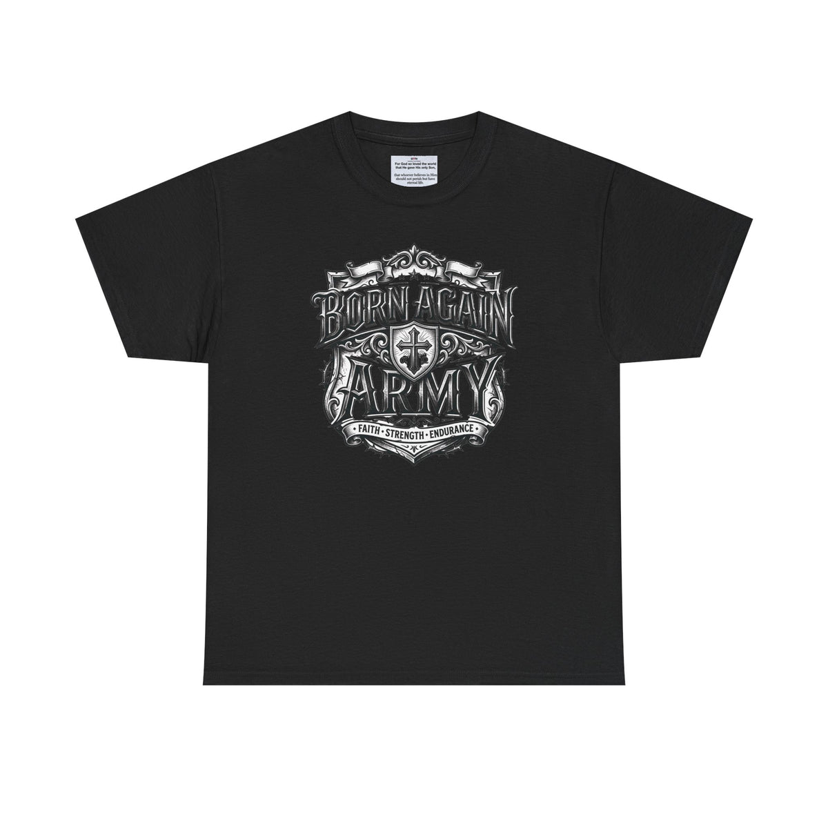 Born Again Army T-Shirt — Christian Faith Graphic Tee (1 Peter 1:23)