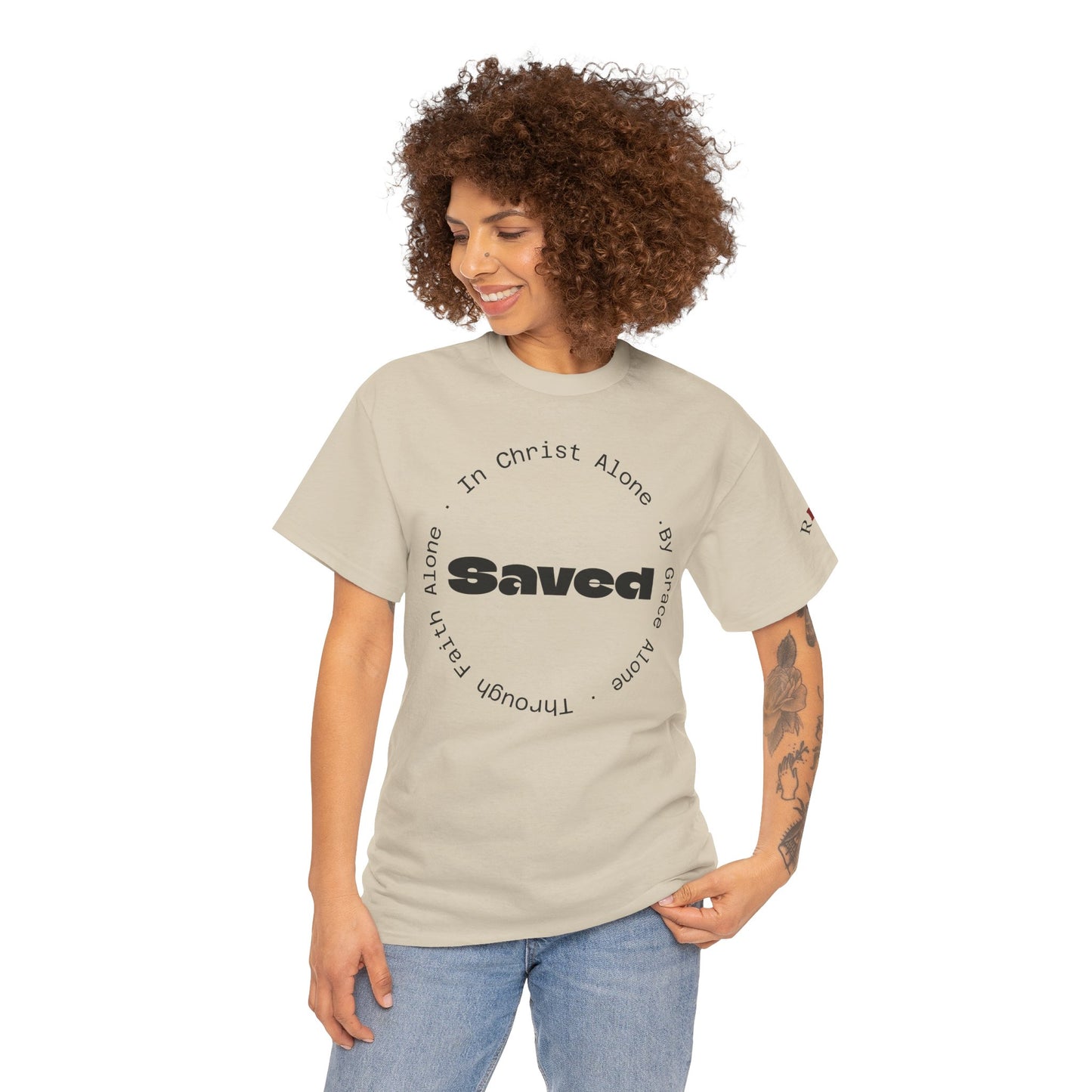 "Saved" Ephesians 2:8 T‑Shirt — Scripture back