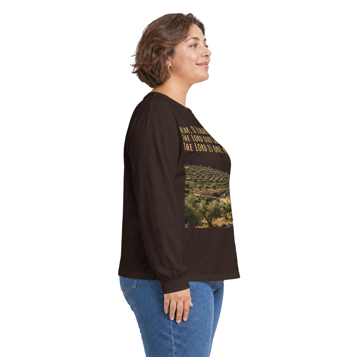 Shema Prayer: Hear, O Israel Long Sleeve T-shirt — Blowing the shofar