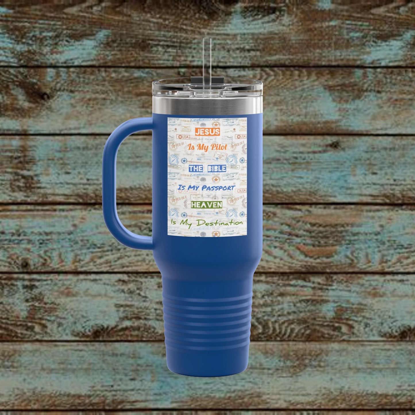 Faith Based Insulated Travel Mug – 40oz | Jesus is My Pilot Design | Perfect for Travelers & Pilots