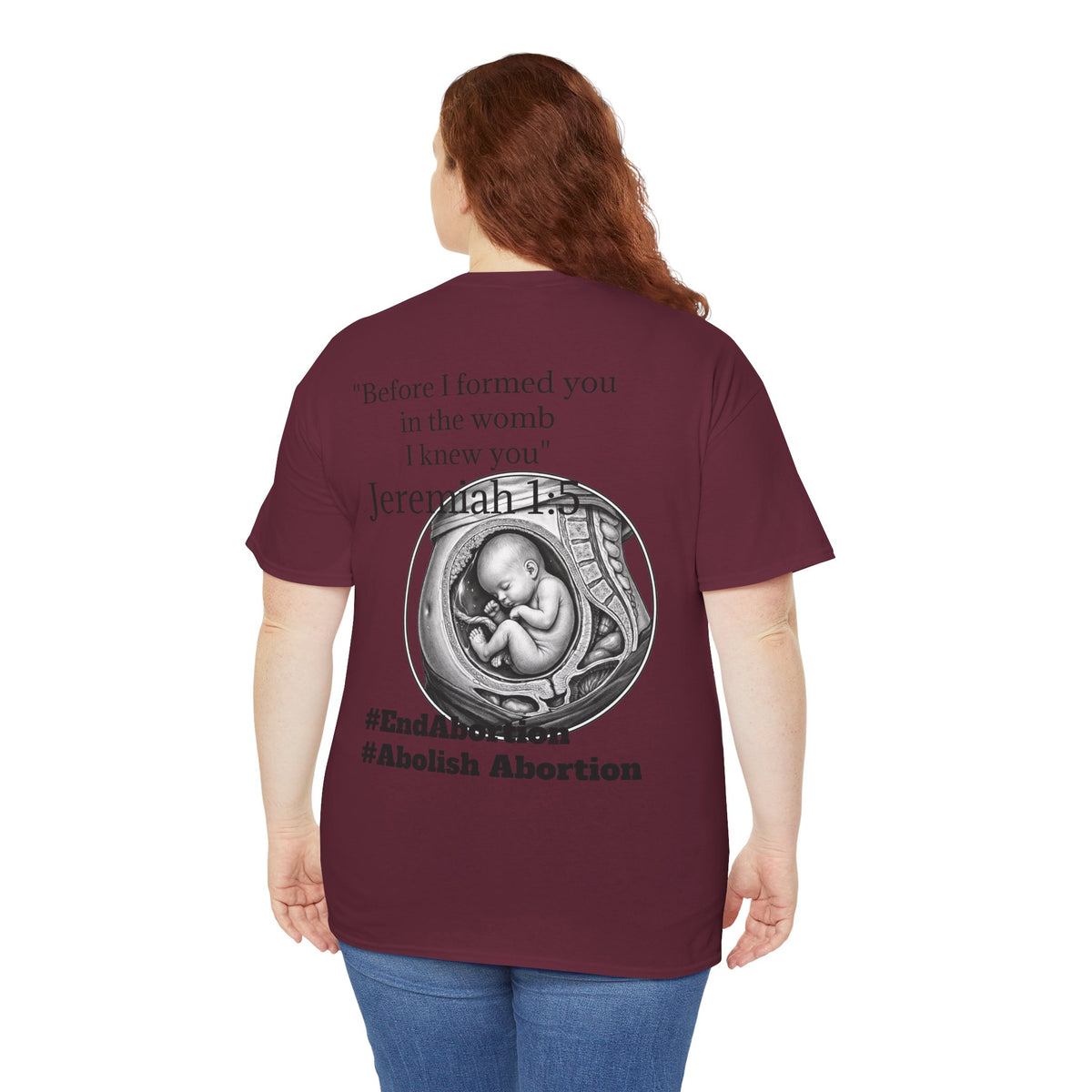 Abolish Abortion II T-Shirt — Jeremiah 1:5 Christian Message