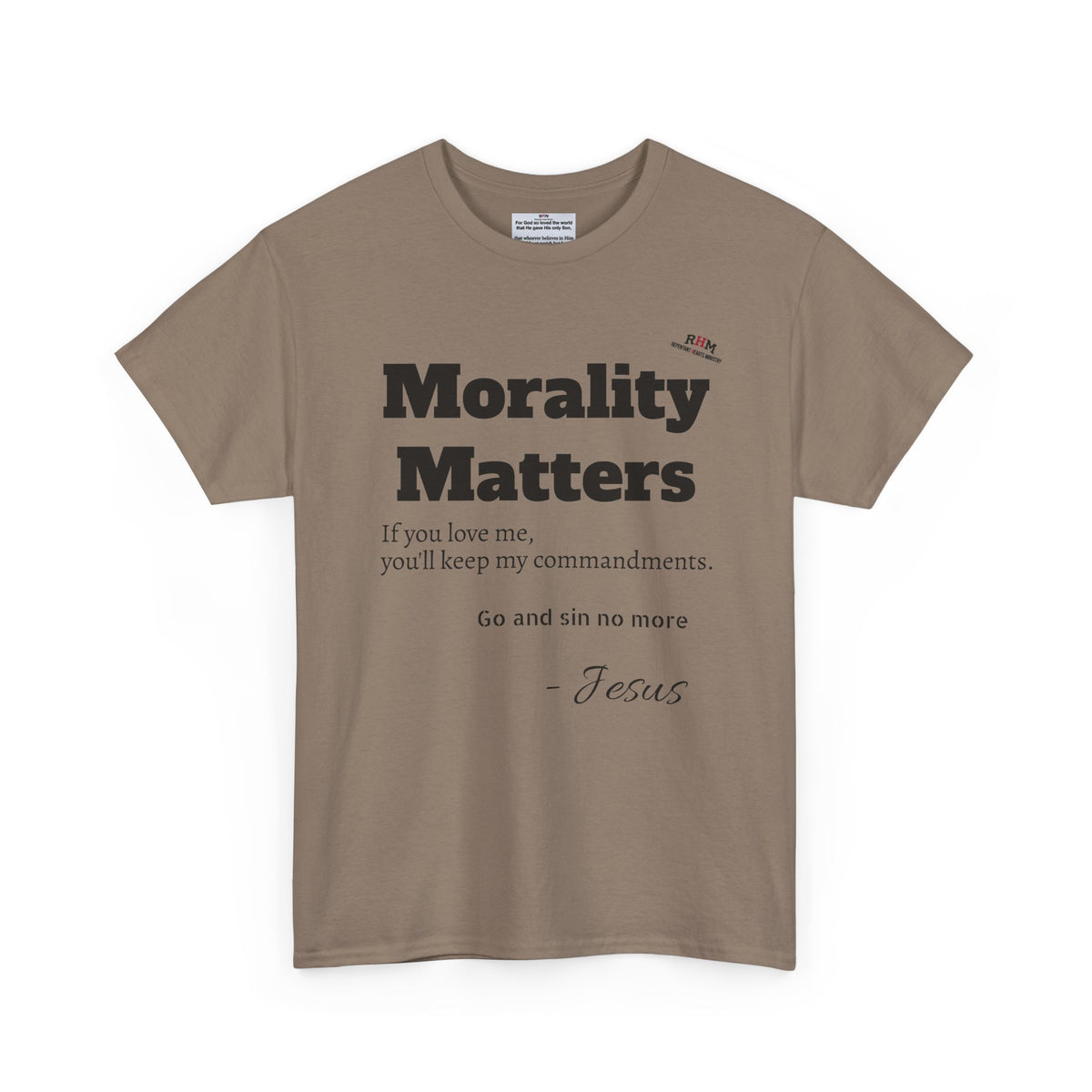 Morality Matters- Bible Scripture and John Adam's quote Unisex Heavy Cotton Tee