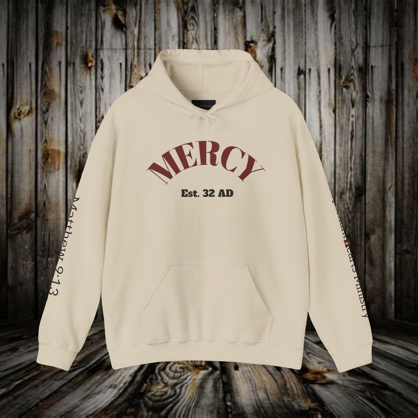 Mercy Hoodie — (Matthew 9:13) 'I Desire Mercy' Scripture Pullover