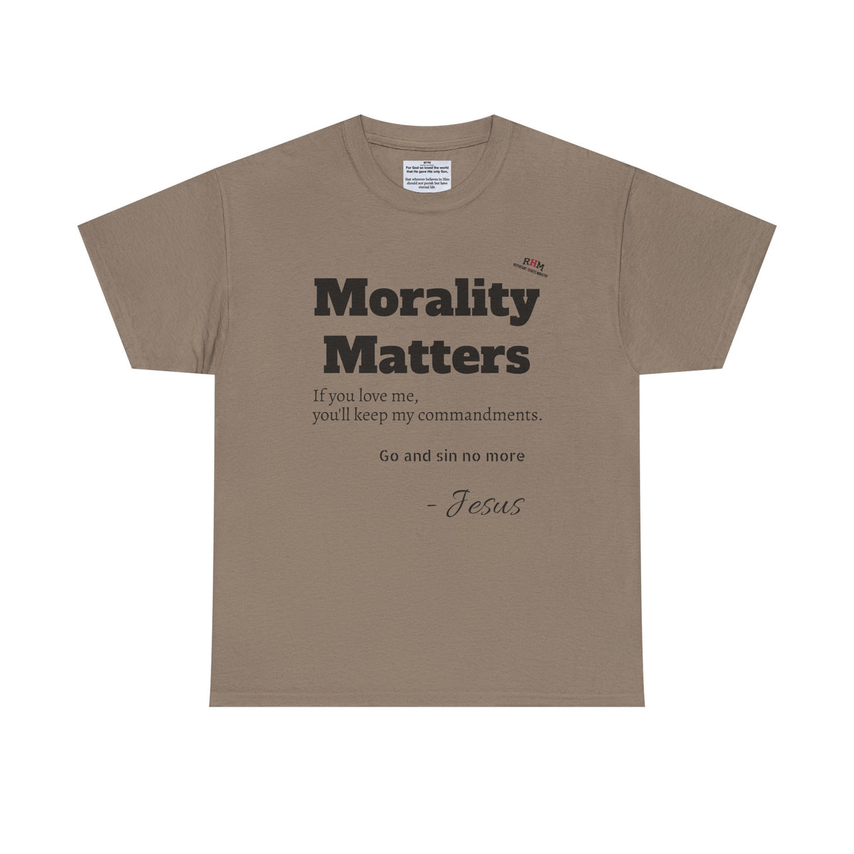 Morality Matters- Bible Scripture and John Adam's quote Unisex Heavy Cotton Tee