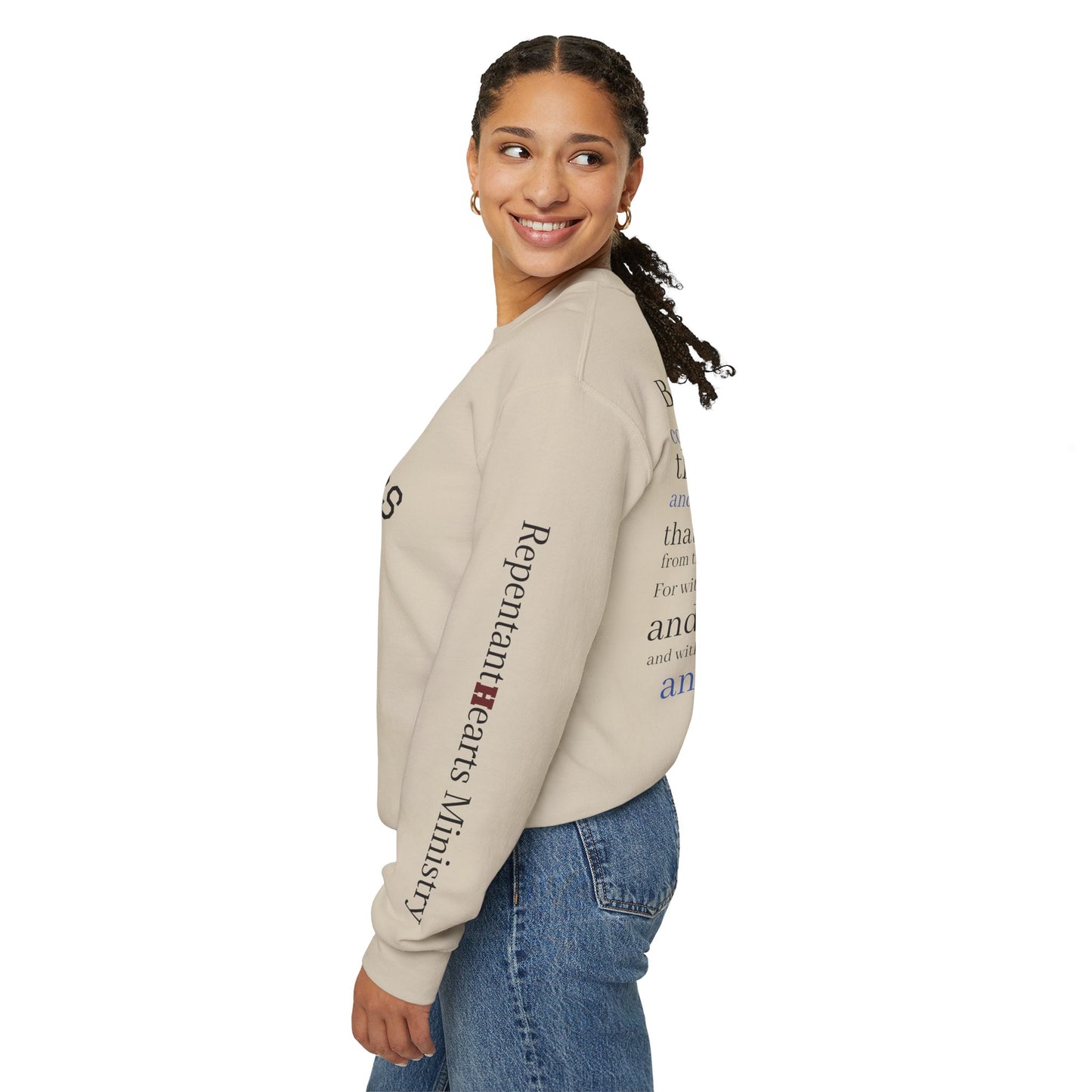 Forgiveness Crewneck Sweatshirt (Romans 10:9) — Christian Faith Verse Pullover