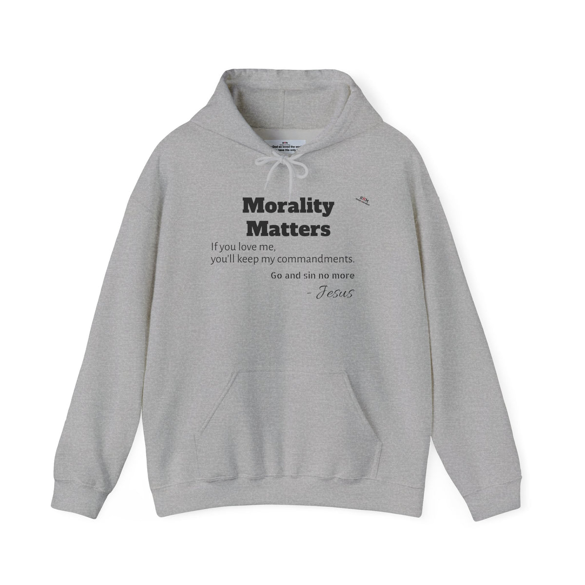 Morality Matters Hoodie — Jesus & John Adam's Quote Sweatshirt