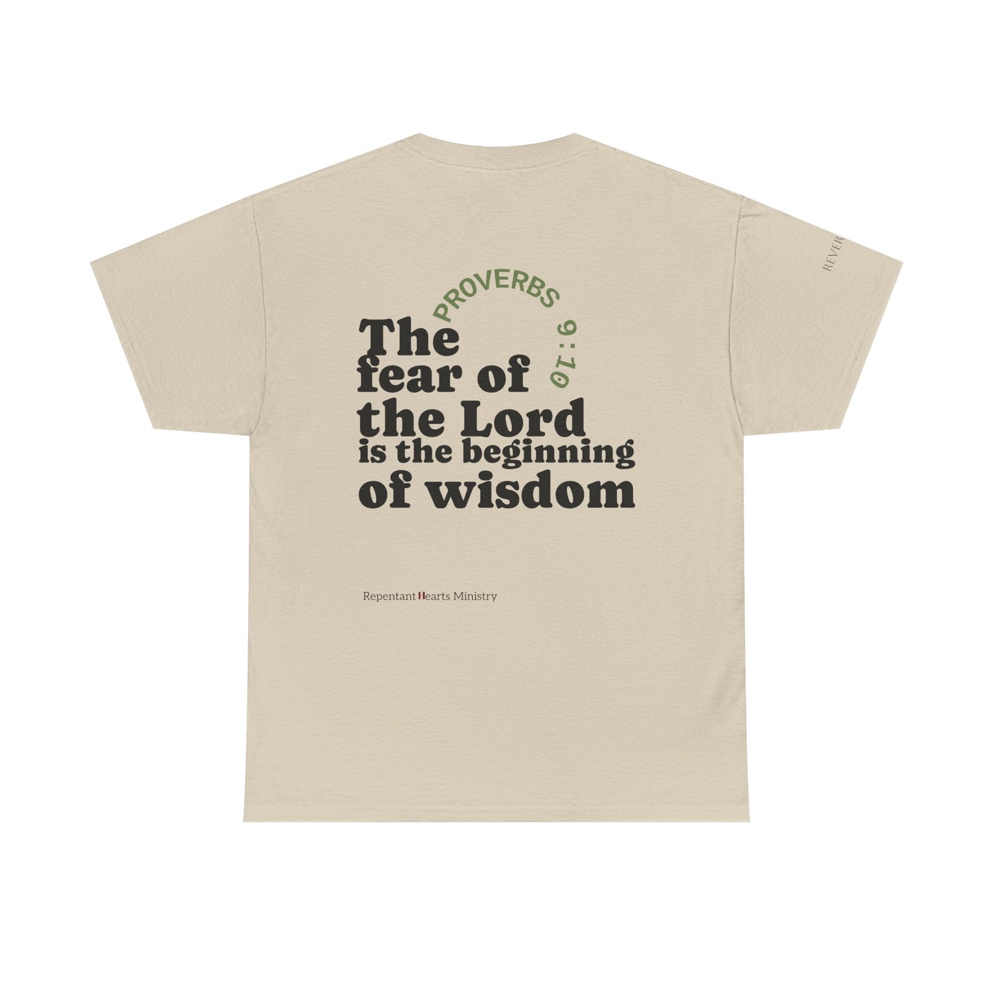 "Wisdom" Proverbs 9:10 T-shirt — "The fear of the Lord is the beginning of wisdom" Christian Scripture