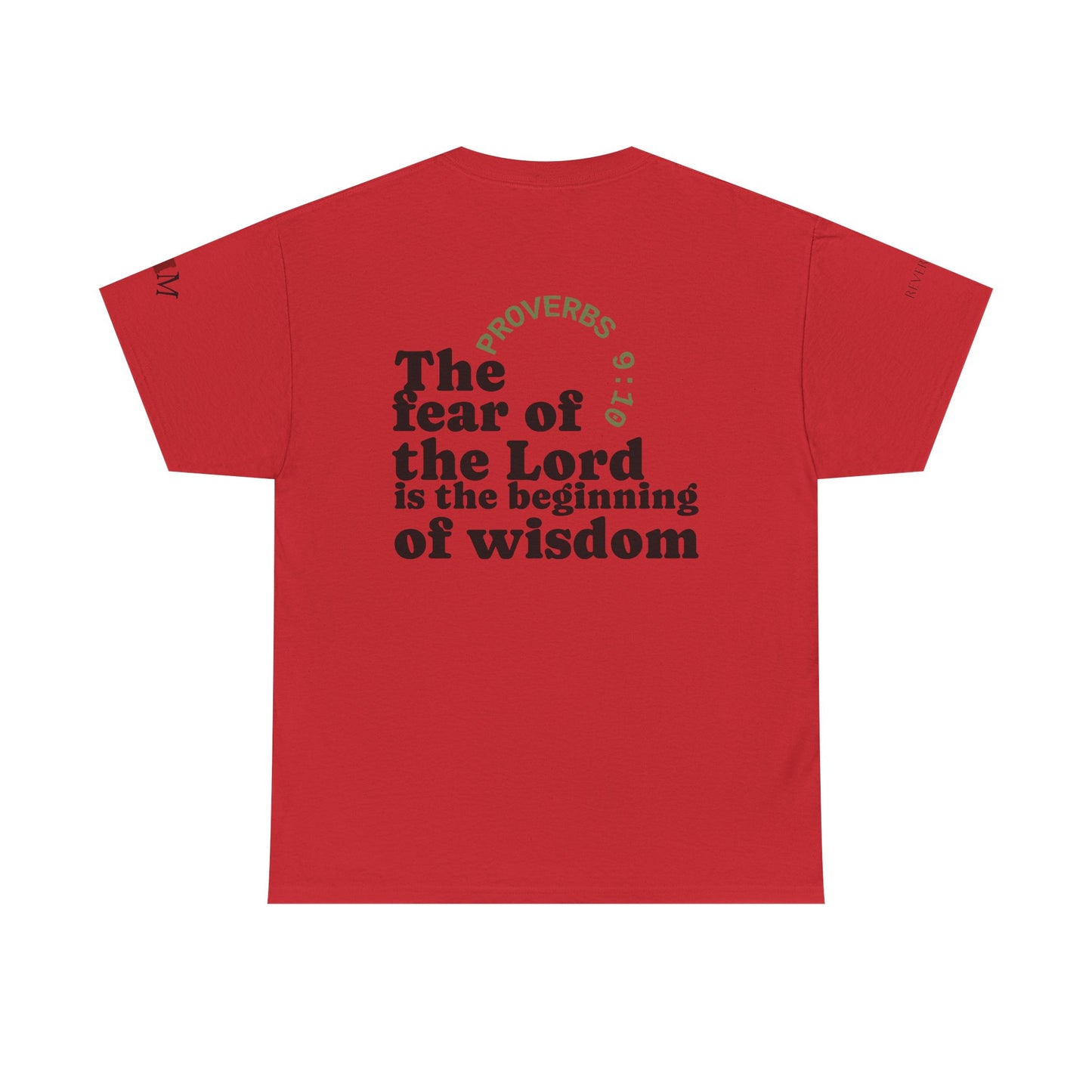 "Wisdom" Proverbs 9:10 T-shirt — "The fear of the Lord is the beginning of wisdom" Christian Scripture