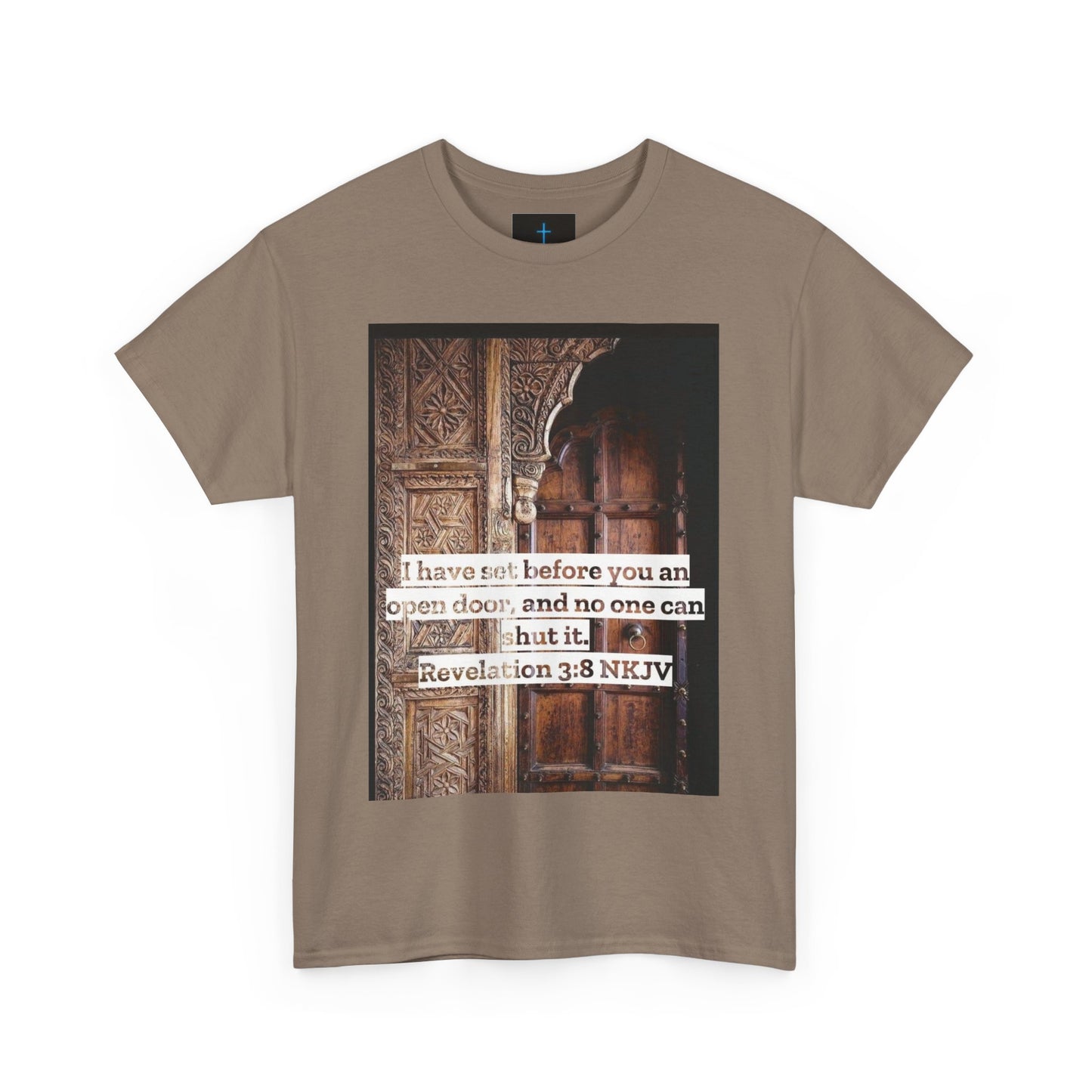 Open Door Unisex Heavy Cotton Tee - Biblical Revelation 3:8 NKJV Design