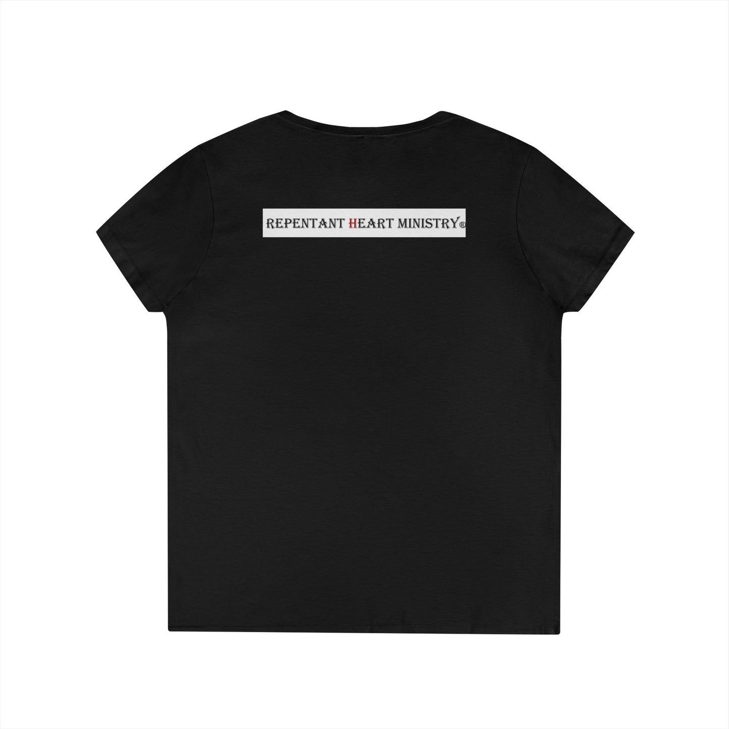 Biblical Ladies' V-Neck T-Shirt - God on the Mountain, Valley Design