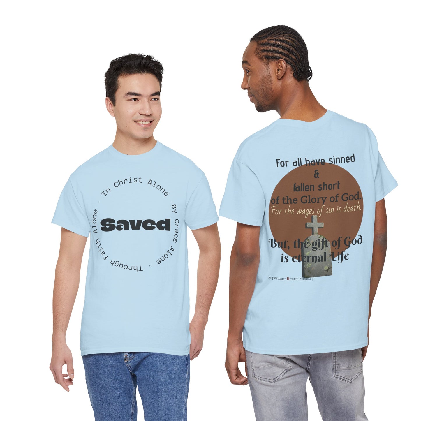 "Saved" Ephesians 2:8 T‑Shirt — Scripture back