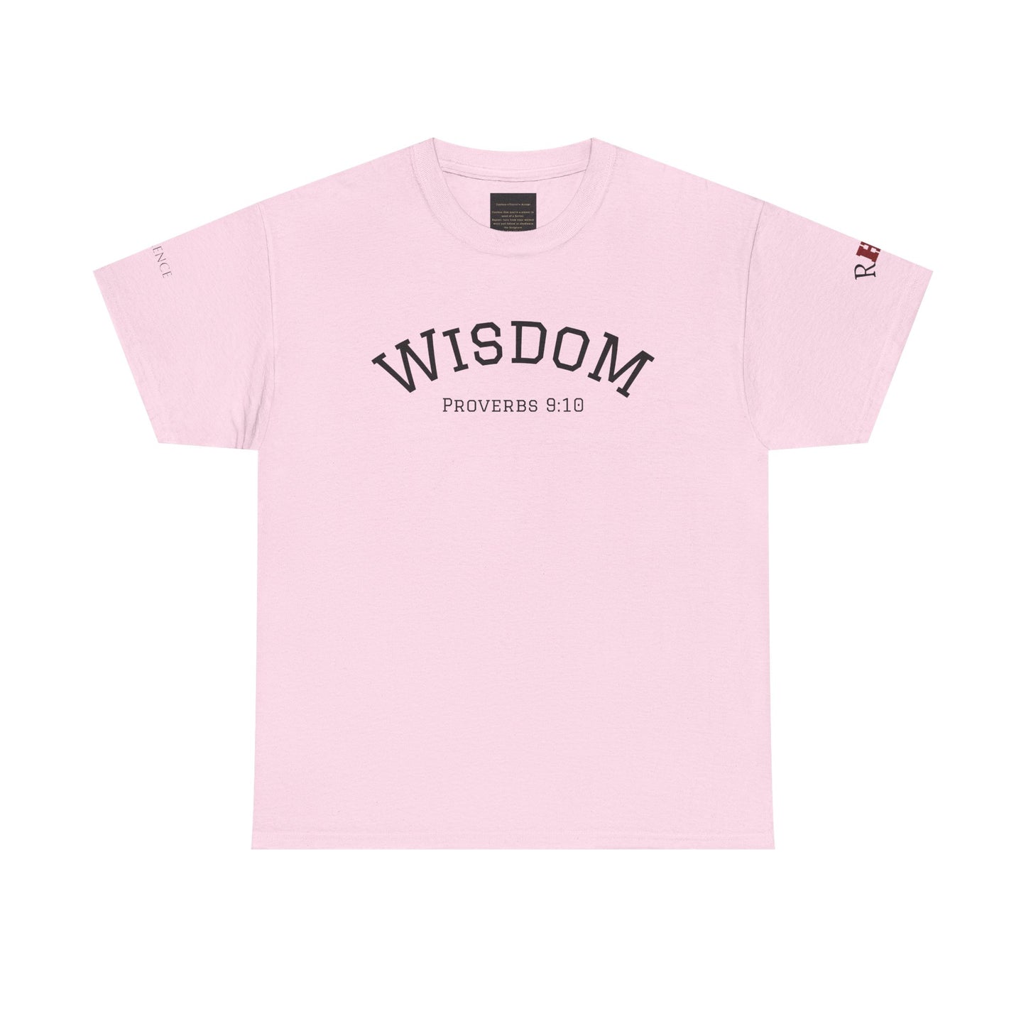 "Wisdom" Proverbs 9:10 T-shirt — "The fear of the Lord is the beginning of wisdom" Christian Scripture