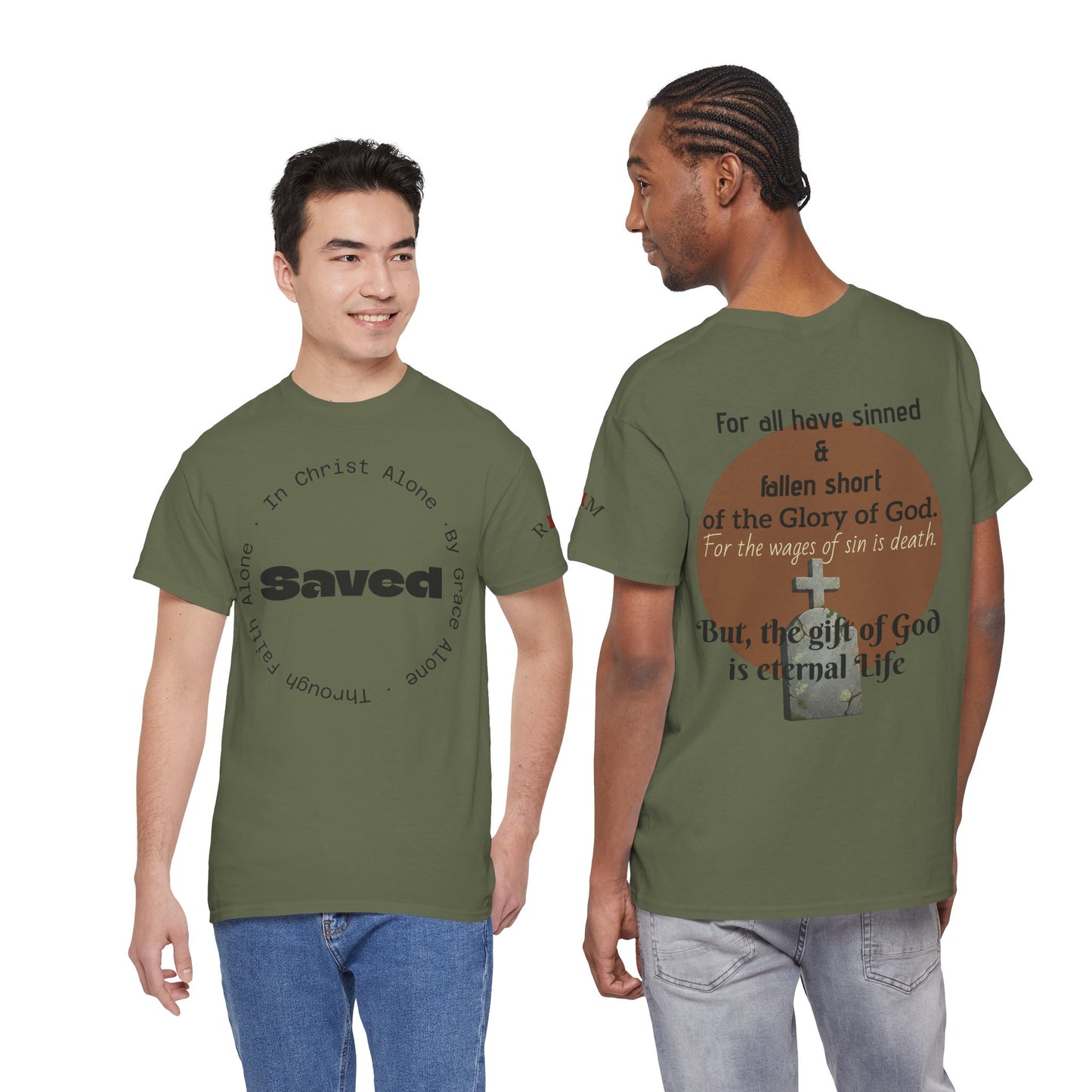 "Saved" Ephesians 2:8 T‑Shirt — Scripture back