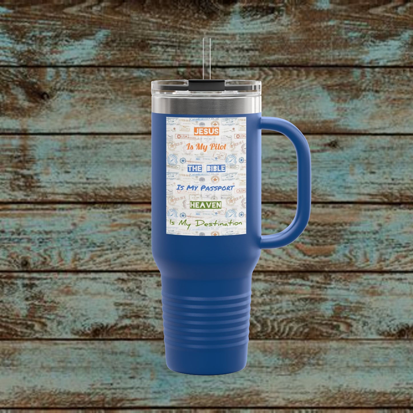 Faith Based Insulated Travel Mug – 40oz | Jesus is My Pilot Design | Perfect for Travelers & Pilots