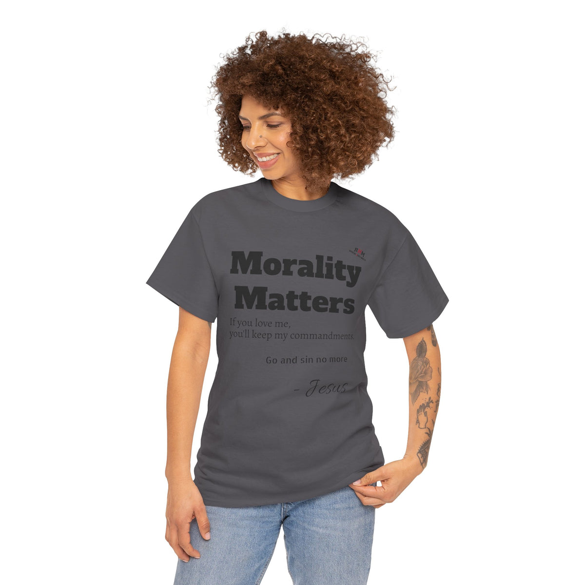 Morality Matters- Bible Scripture and John Adam's quote Unisex Heavy Cotton Tee