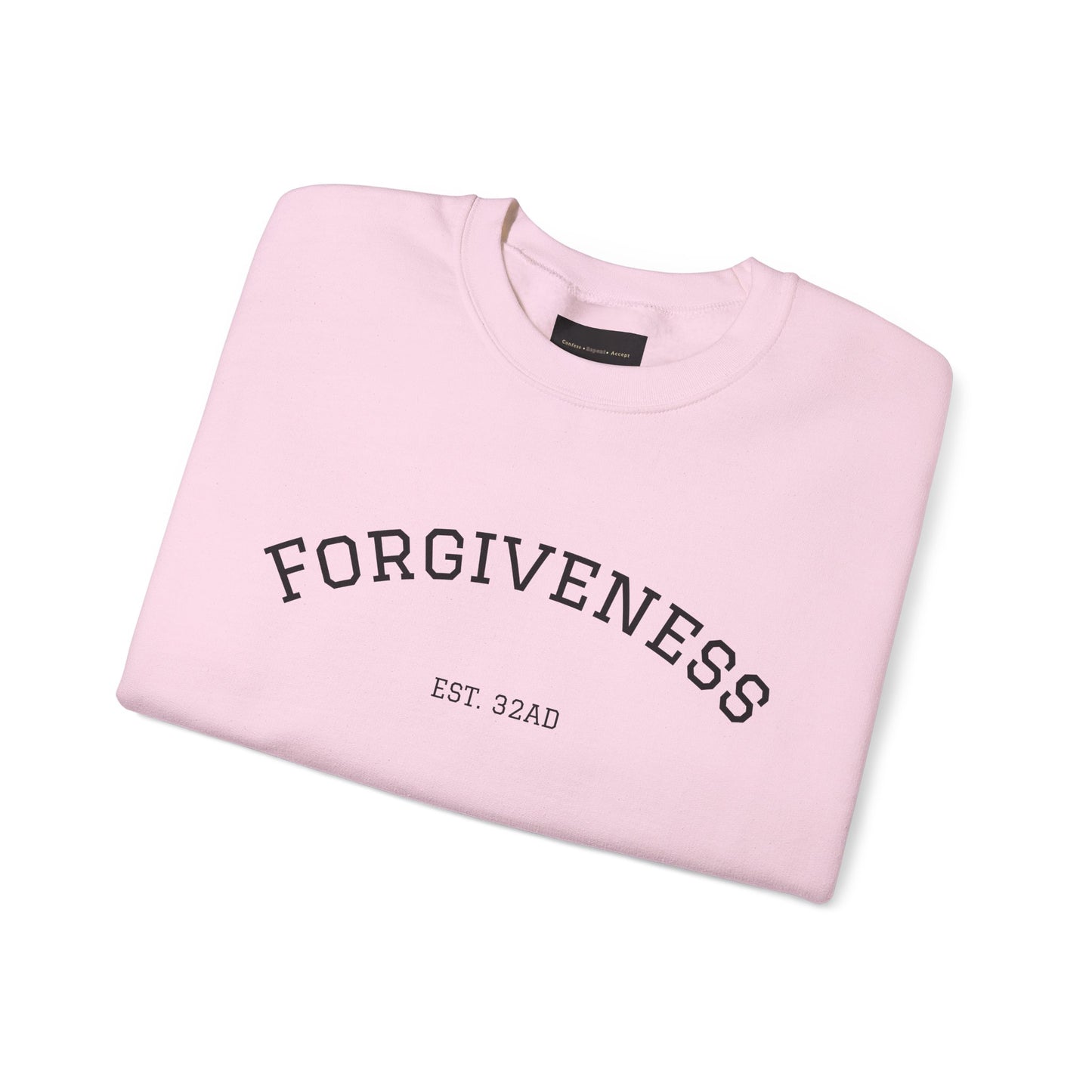 Forgiveness Crewneck Sweatshirt (Romans 10:9) — Christian Faith Verse Pullover