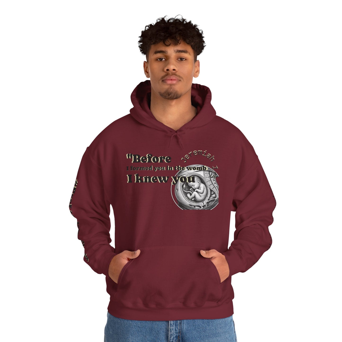 Abolish Abortion Heavy Blend™ Jeremiah 1:5 Hooded Sweatshirt