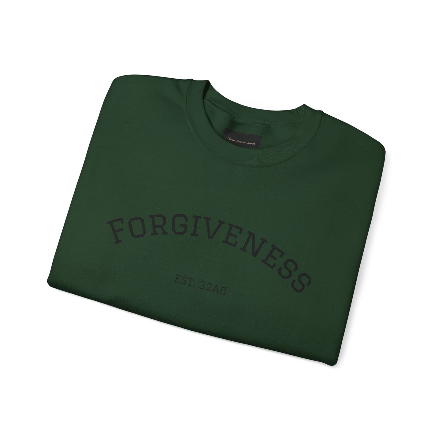 Forgiveness Crewneck Sweatshirt (Romans 10:9) — Christian Faith Verse Pullover