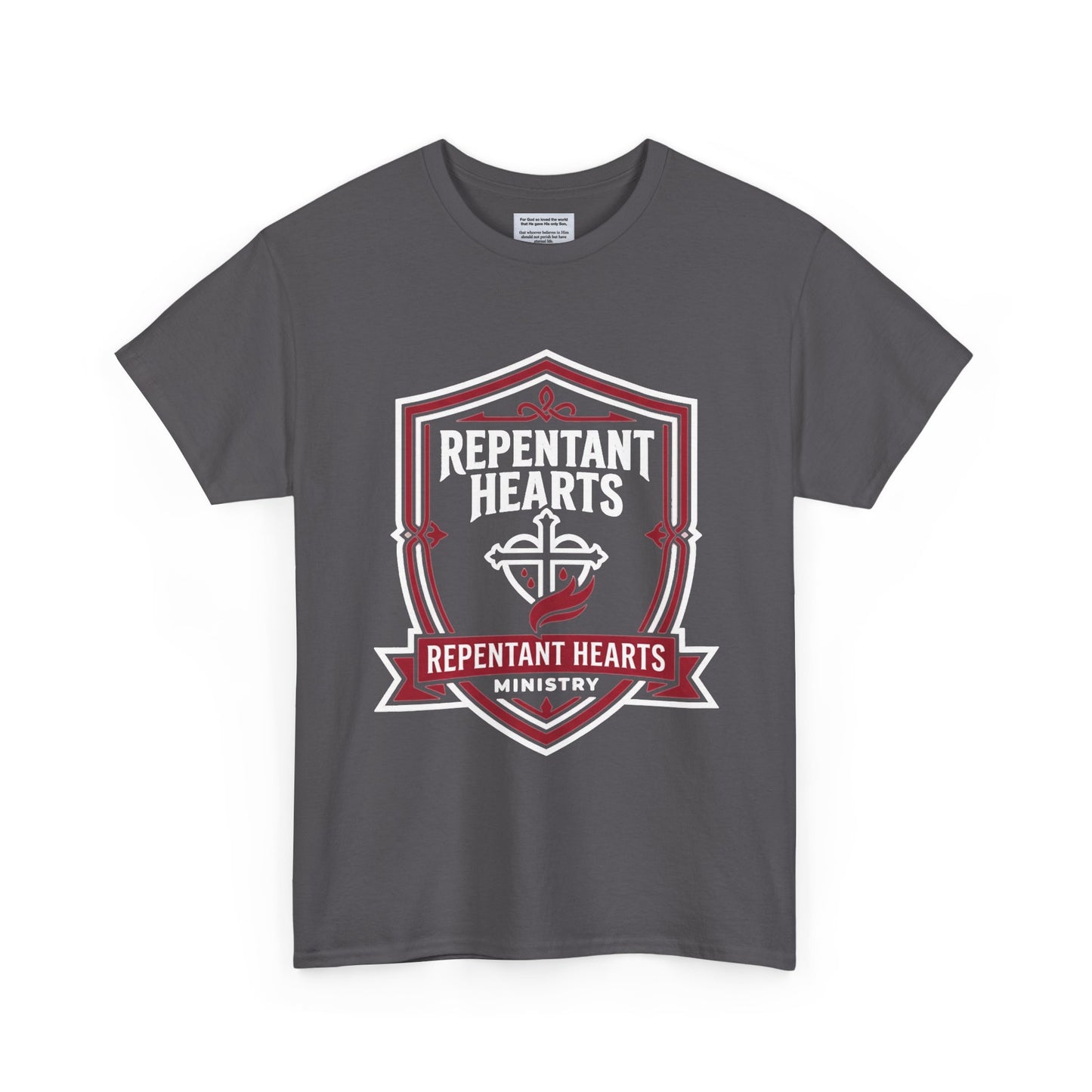 Rev 2:5 T-Shirt- Repentant Hearts Ministry Tee — RHM Logo & Menorah Back Print