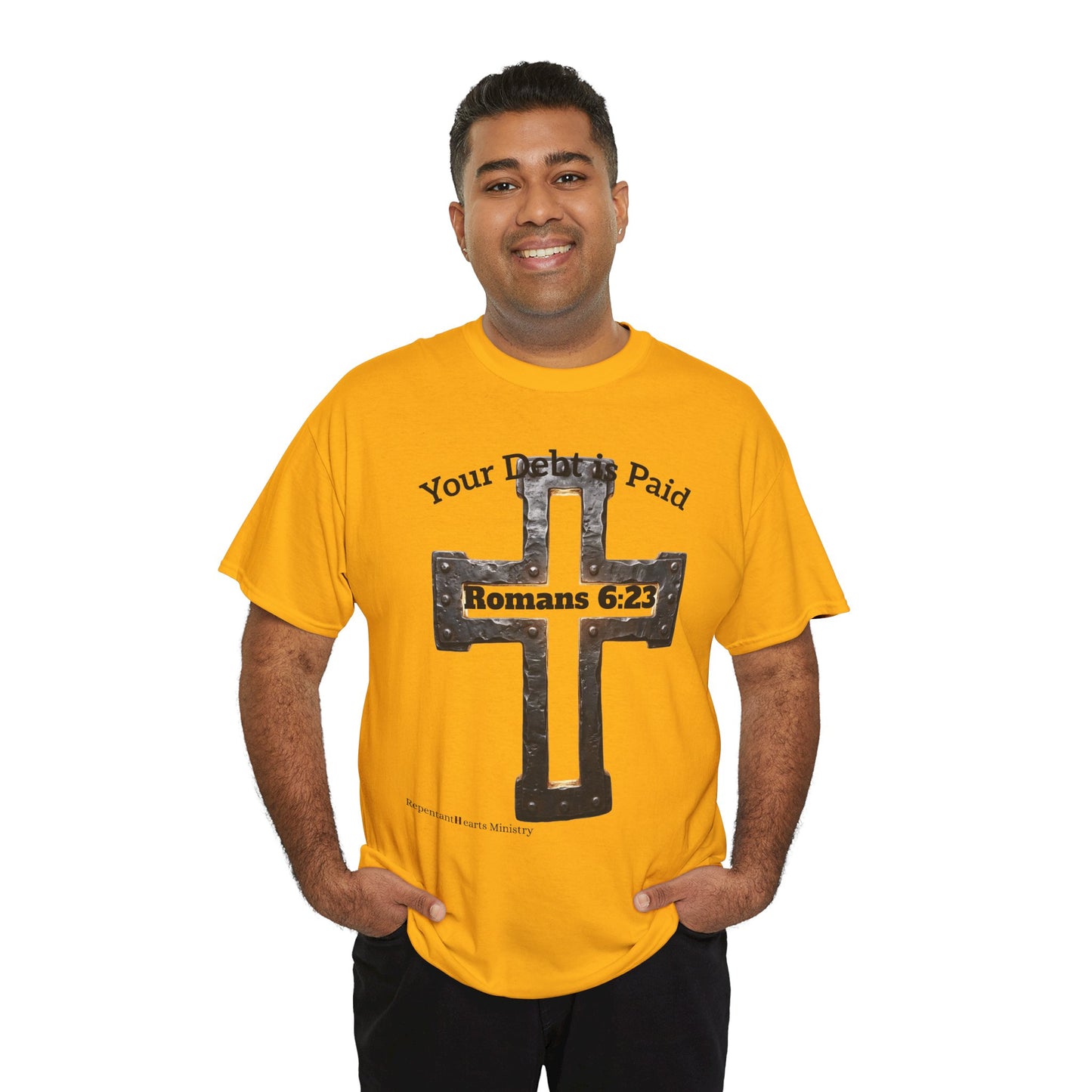 Your Debt Is Paid Romans 6:23 Inspirational- Christian Cross T-Shirt