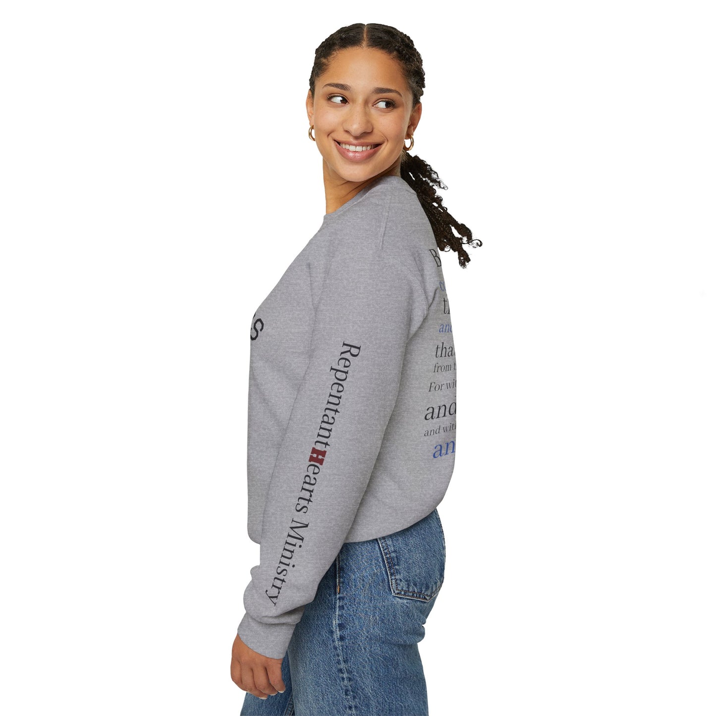 Forgiveness Crewneck Sweatshirt (Romans 10:9) — Christian Faith Verse Pullover