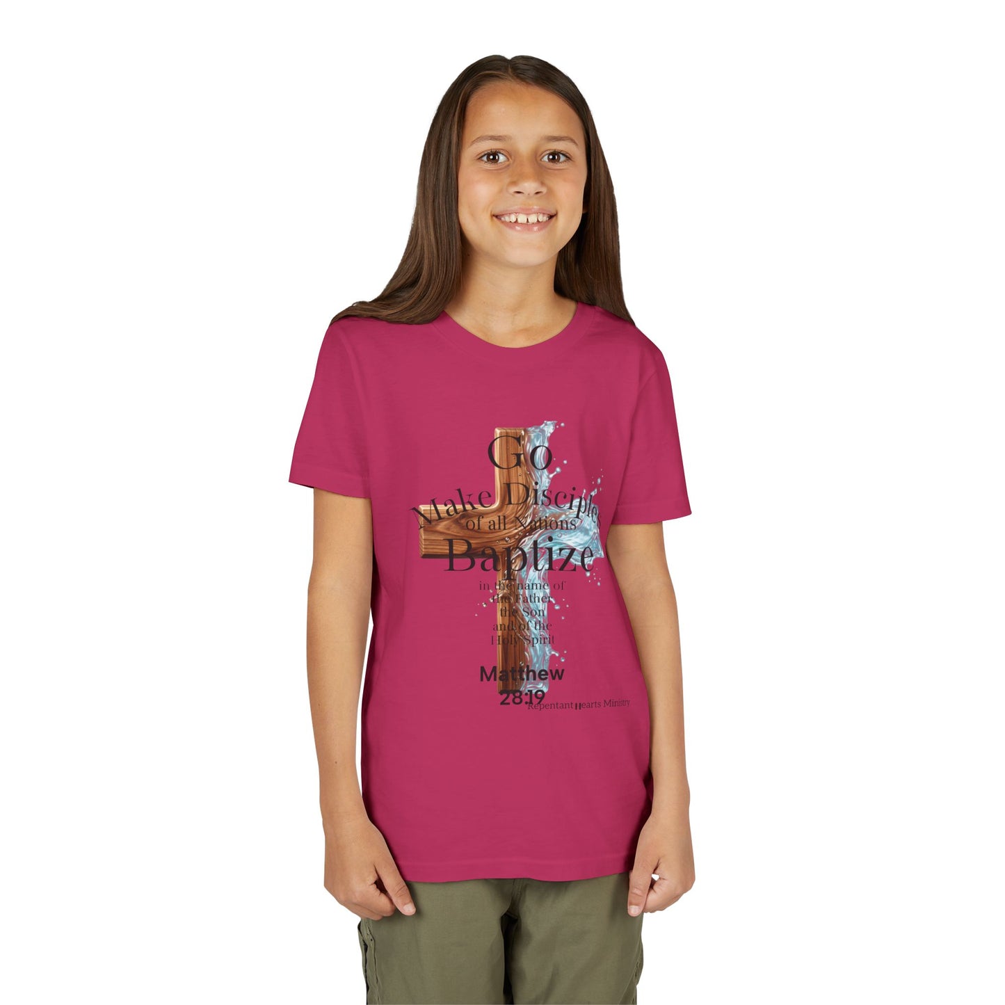 Youth Christian Matthew 28:19 – "Go, Make Disciples and Baptize" Kids T-Shirt